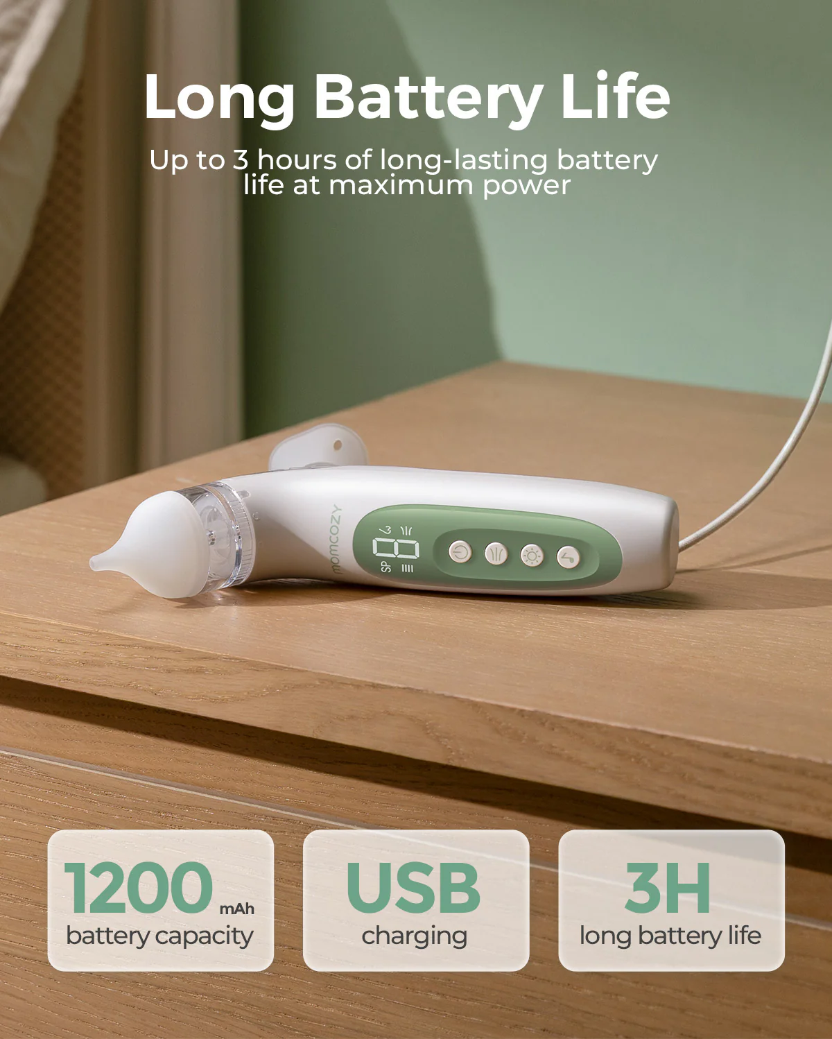 Momcozy BreezyClear™ 2-in-1 Spray & Suction Electric Nasal Aspirator - Image 6