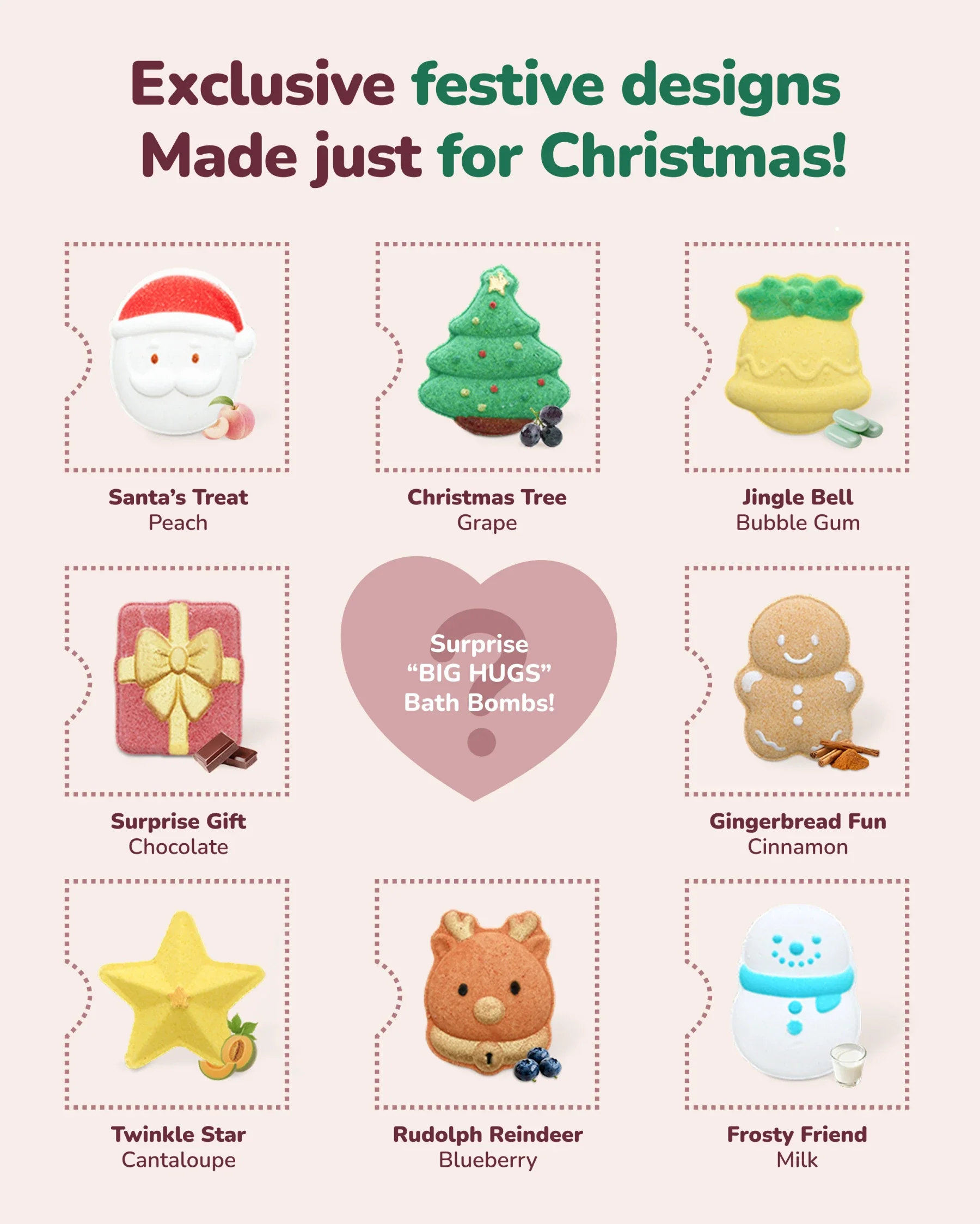 Momcozy & BIG HUGS Christmas Bath Bombs Gift Set (14 Pcs) - Image 3