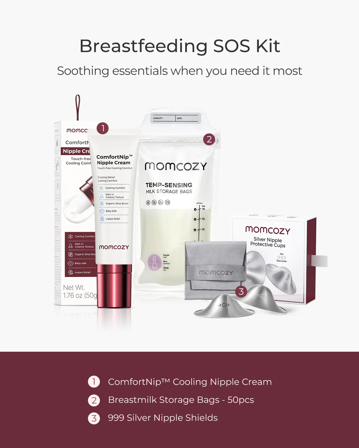Breastfeeding Essentials Bundle: Nipple Cream, Silver Nipple Shields & Milk Storage Bags - Image 7