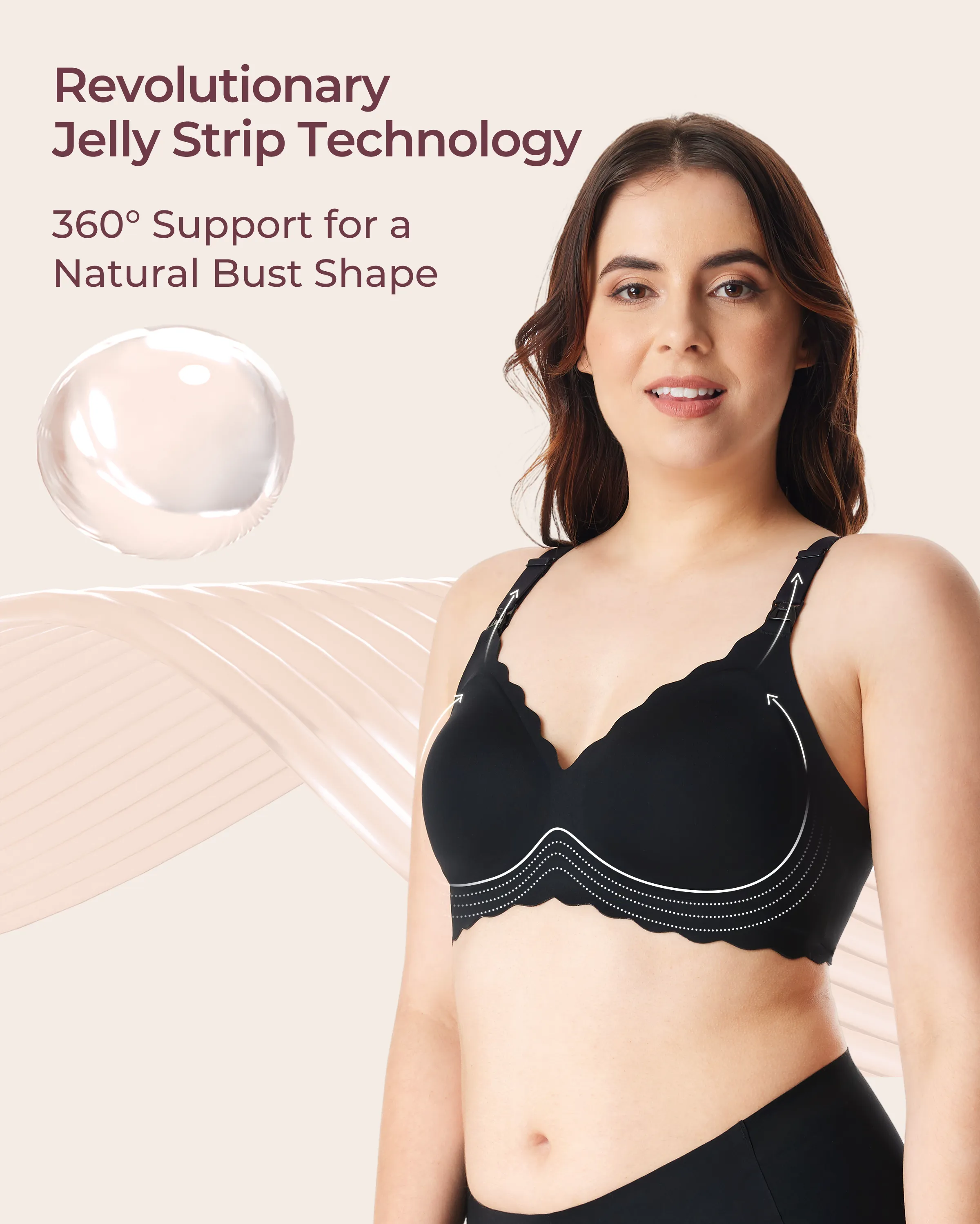 Jelly Strip Seamless Nursing Bra YN46 - Image 54