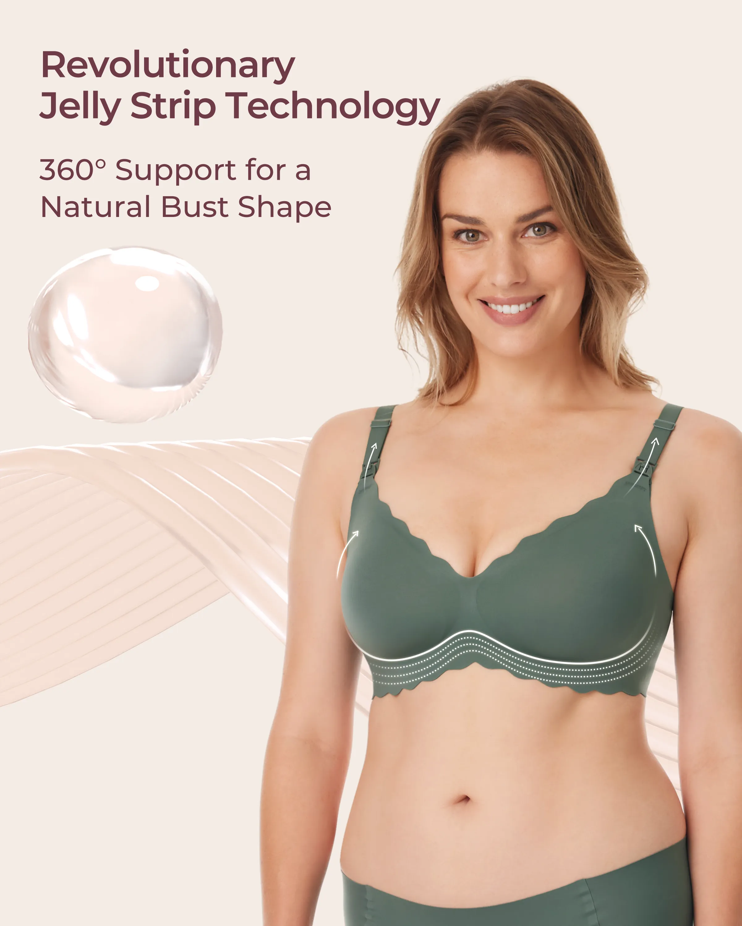 Jelly Strip Seamless Nursing Bra YN46 - Image 58