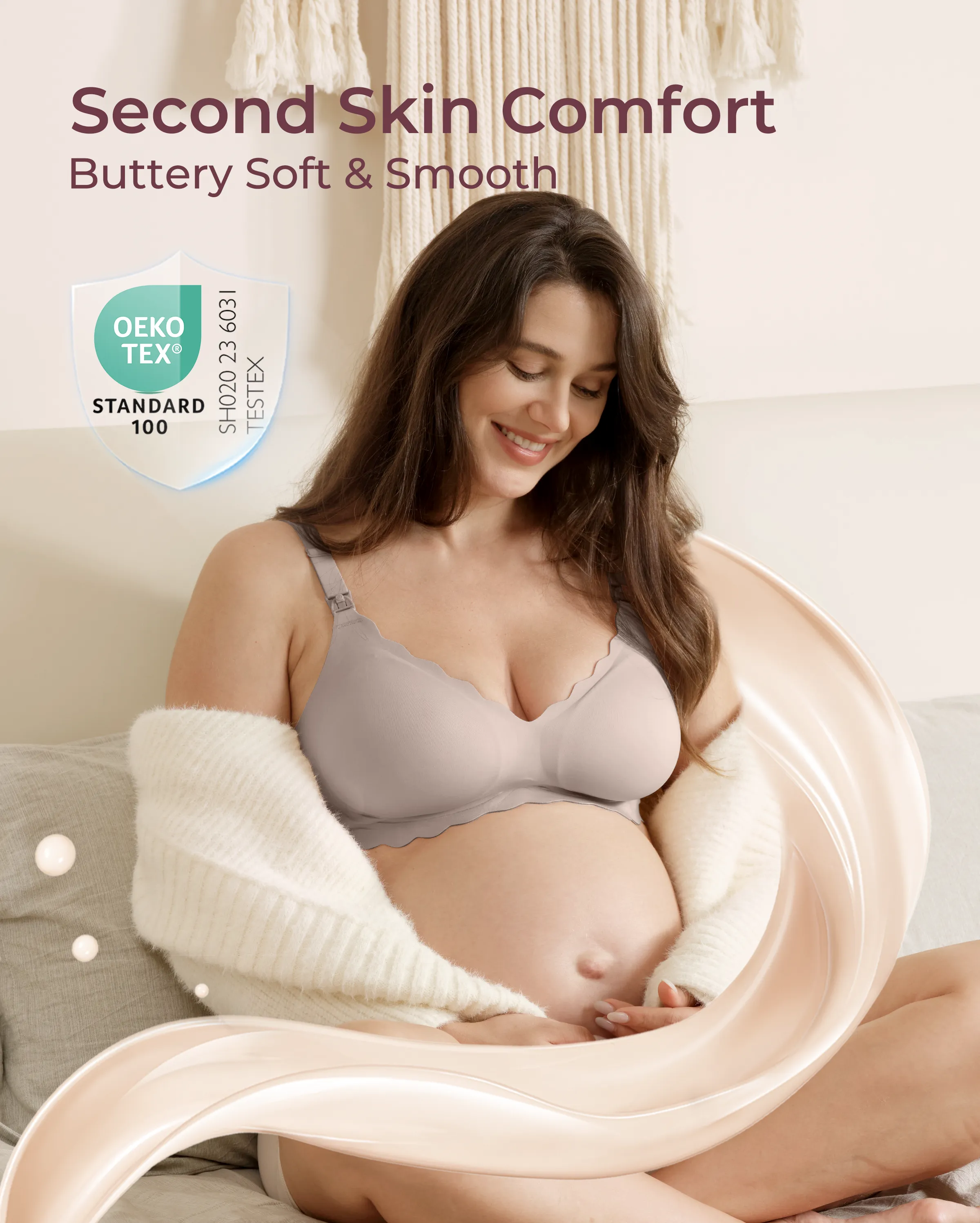 Jelly Strip Seamless Nursing Bra YN46 - Image 61