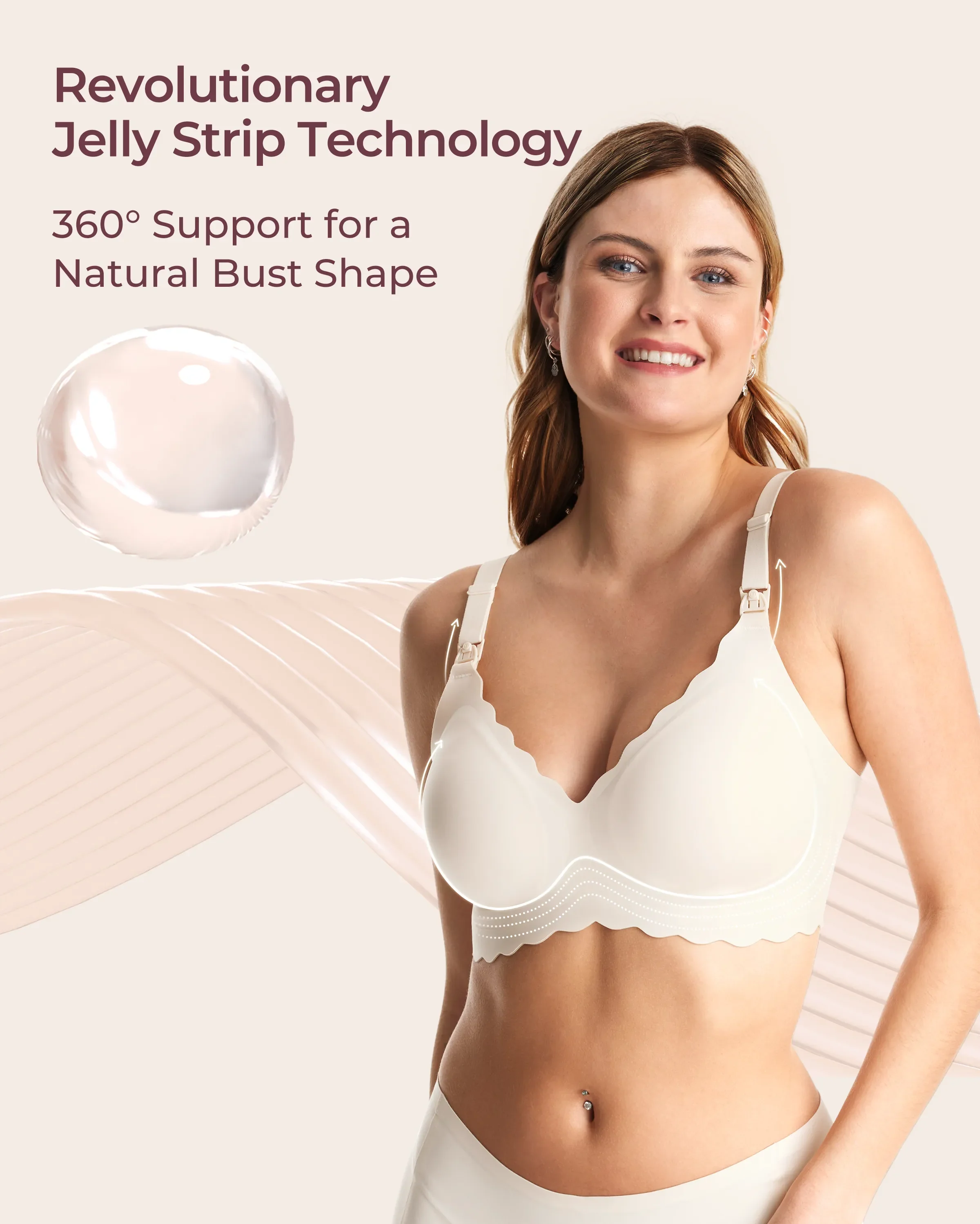 Jelly Strip Seamless Nursing Bra YN46 - Image 66
