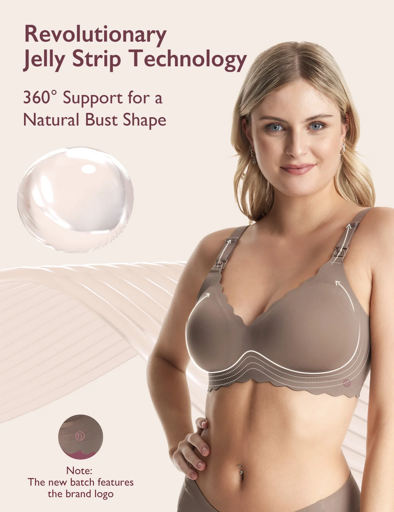Jelly Strip Seamless Nursing Bra YN46 - Image 70
