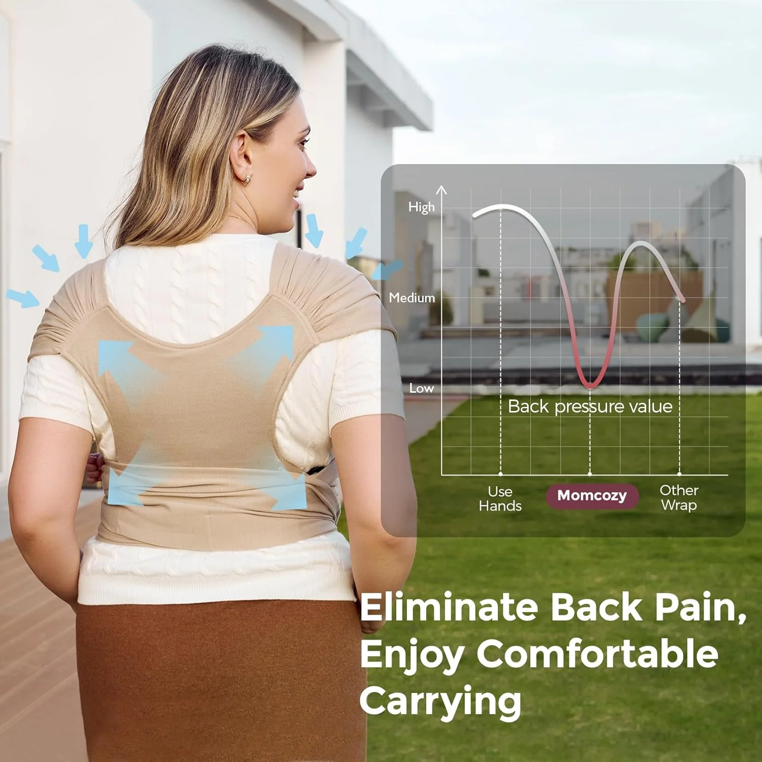 Easy to Wear Hands Free - Baby Wrap Carrier - Image 13
