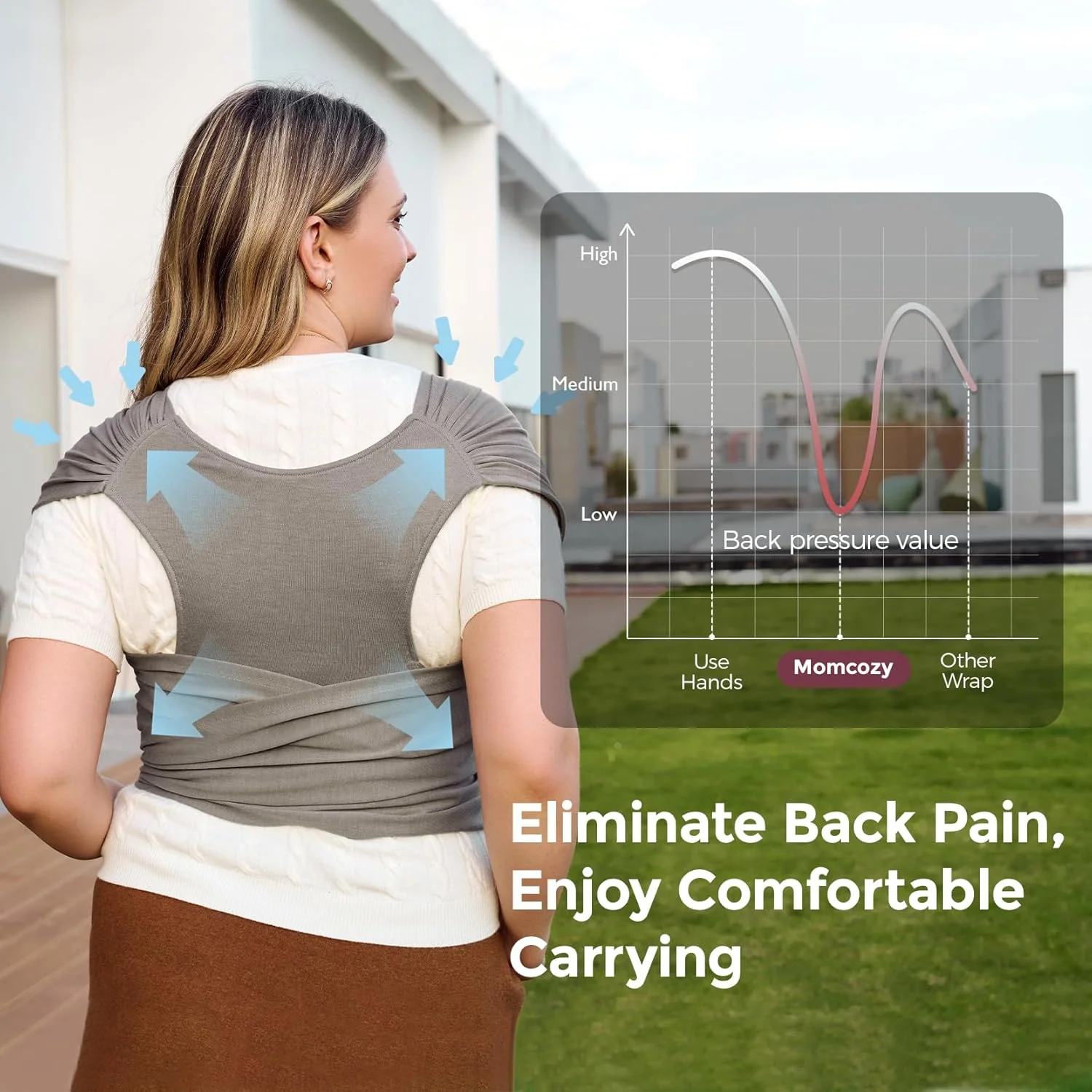 Easy to Wear Hands Free - Baby Wrap Carrier - Image 21