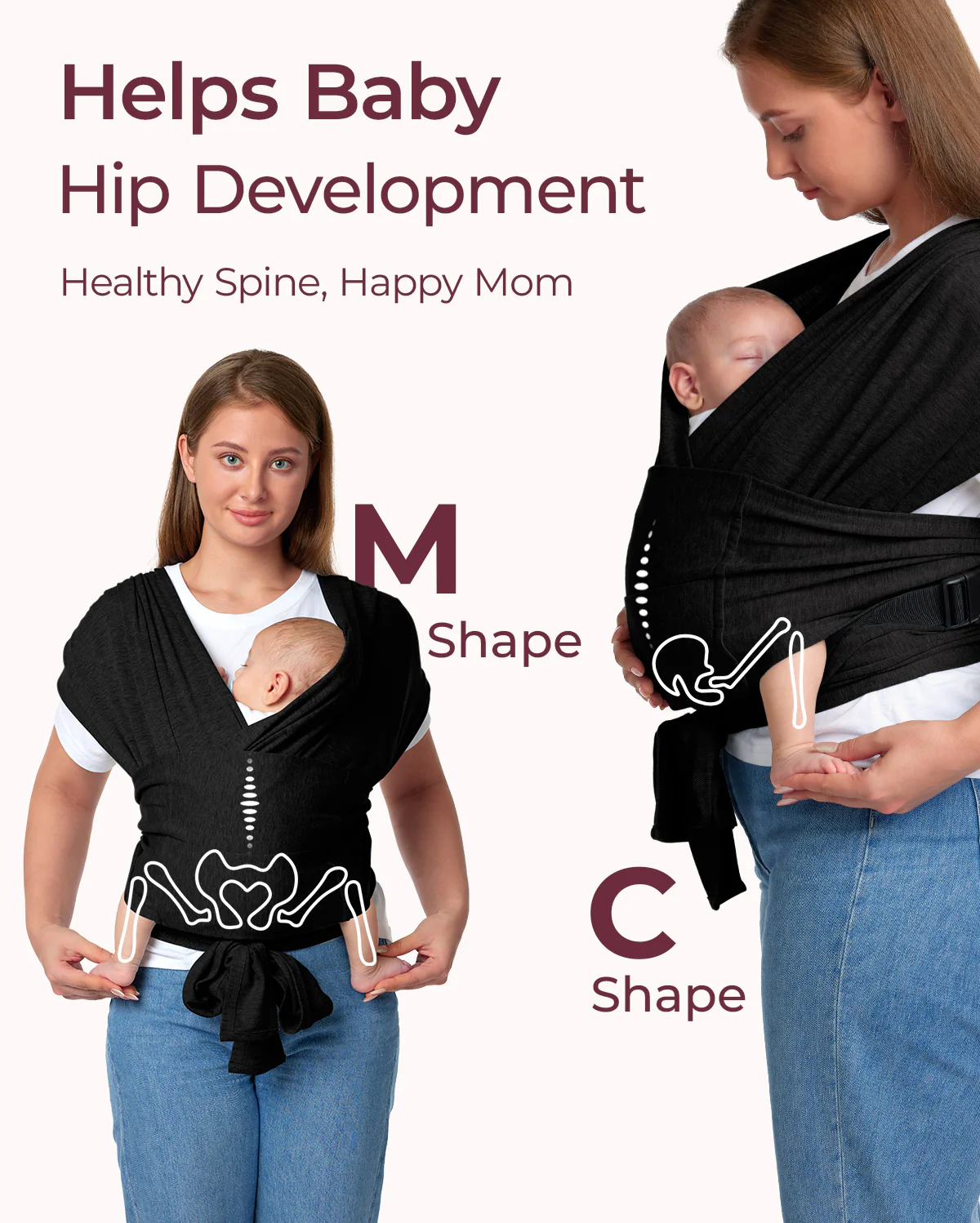 Easy to Wear Hands Free - Baby Wrap Carrier - Image 27