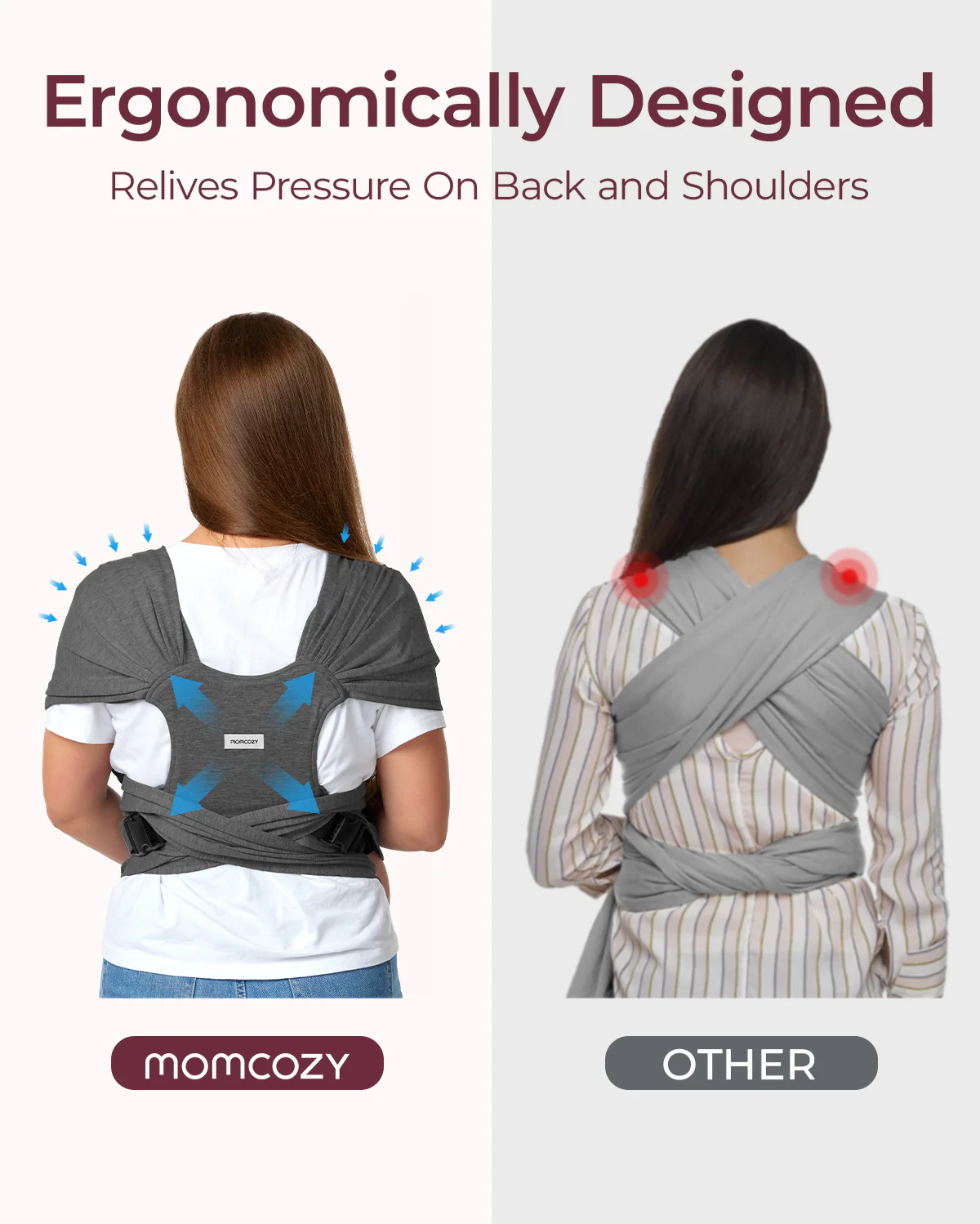 Easy to Wear Hands Free - Baby Wrap Carrier - Image 31