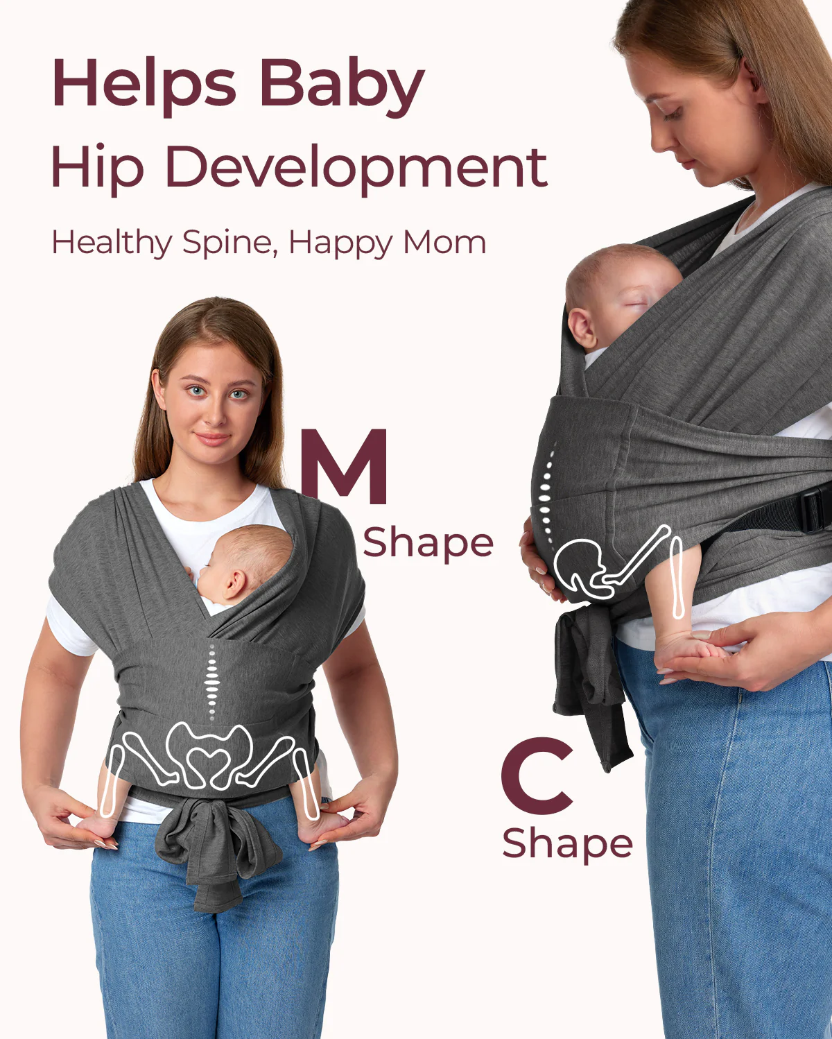 Easy to Wear Hands Free - Baby Wrap Carrier - Image 37
