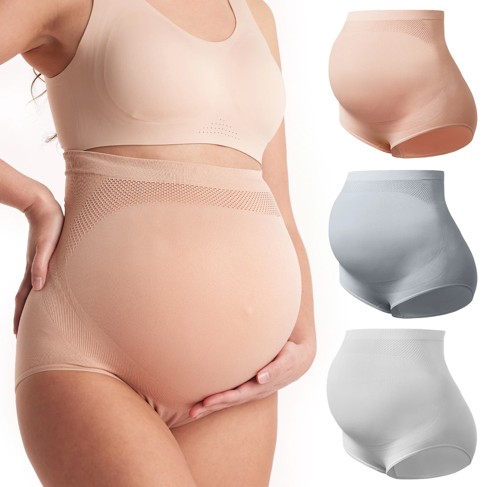 High Waist Pregnancy Seamless Soft Belly Support Panties - Image 21