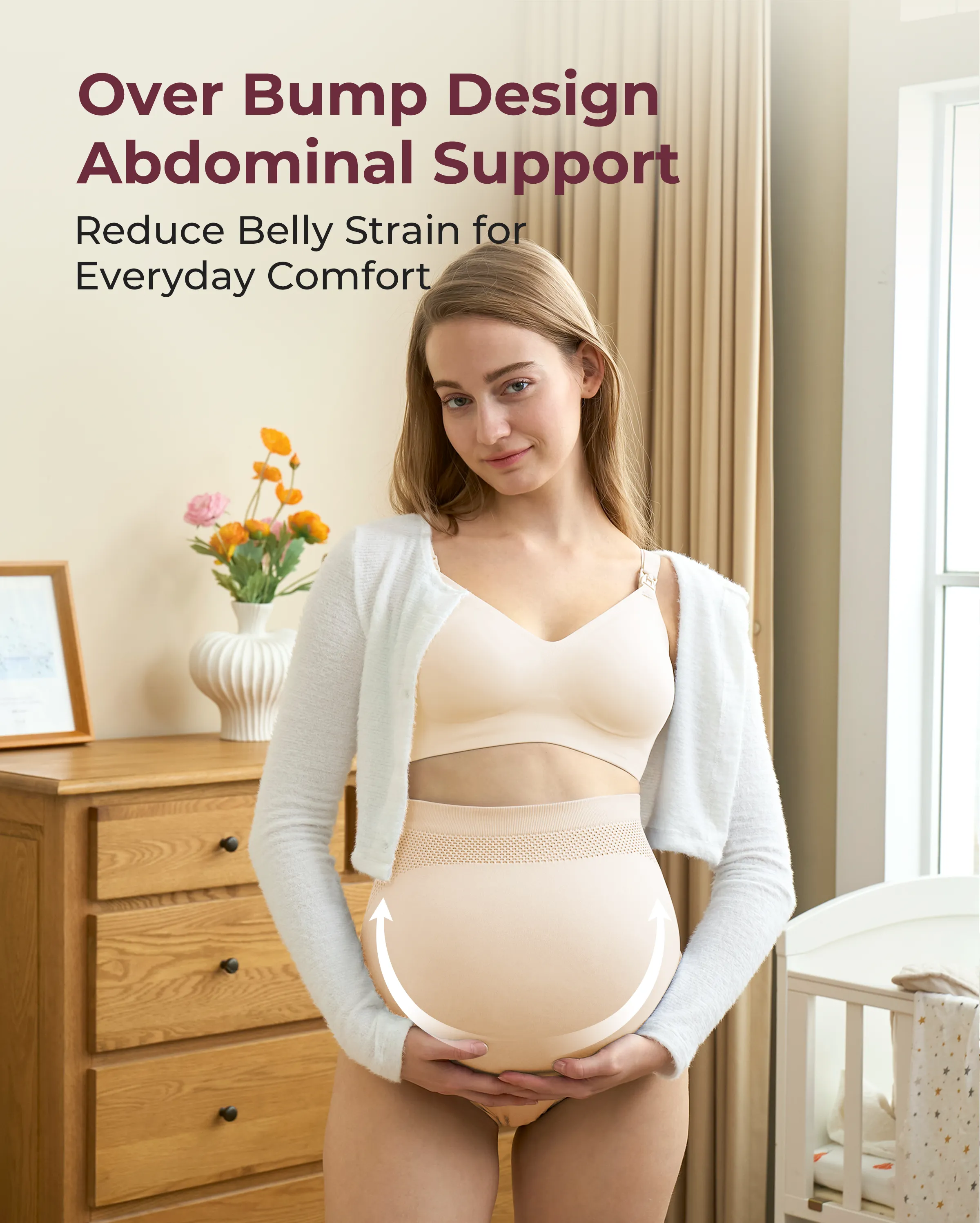 High Waist Pregnancy Seamless Soft Belly Support Panties - Image 25