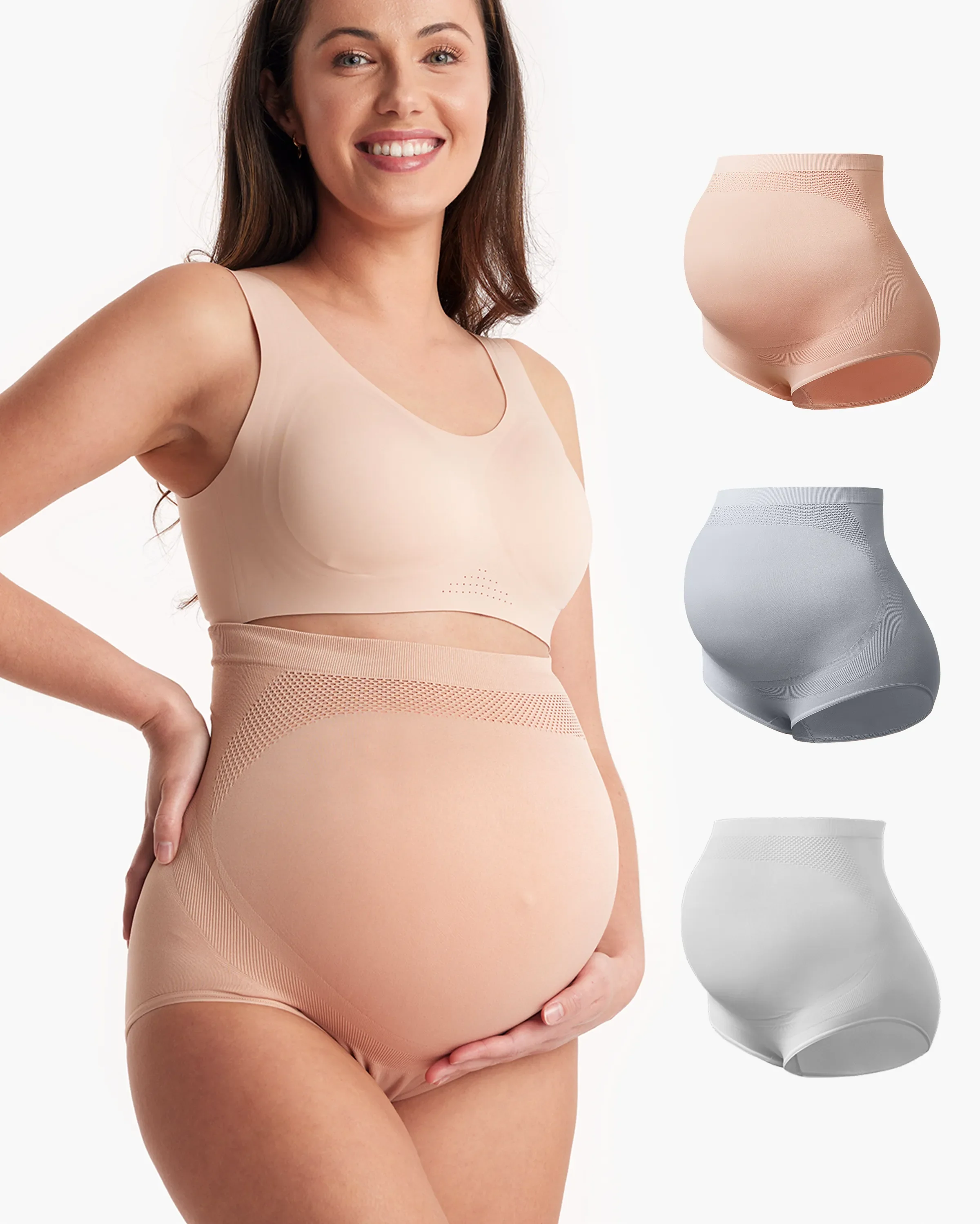 High Waist Pregnancy Seamless Soft Belly Support Panties - Image 3