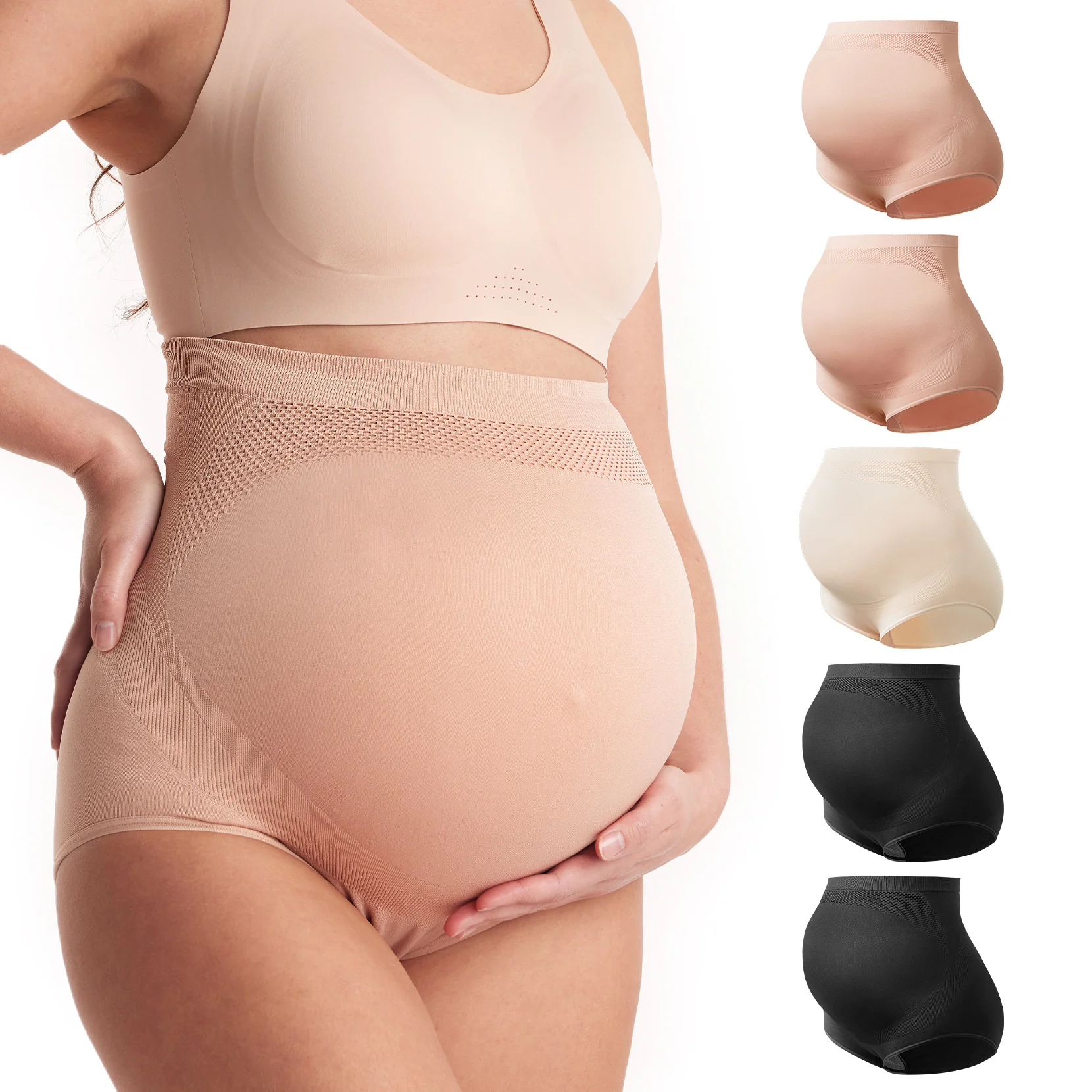 High Waist Pregnancy Seamless Soft Belly Support Panties - Image 5