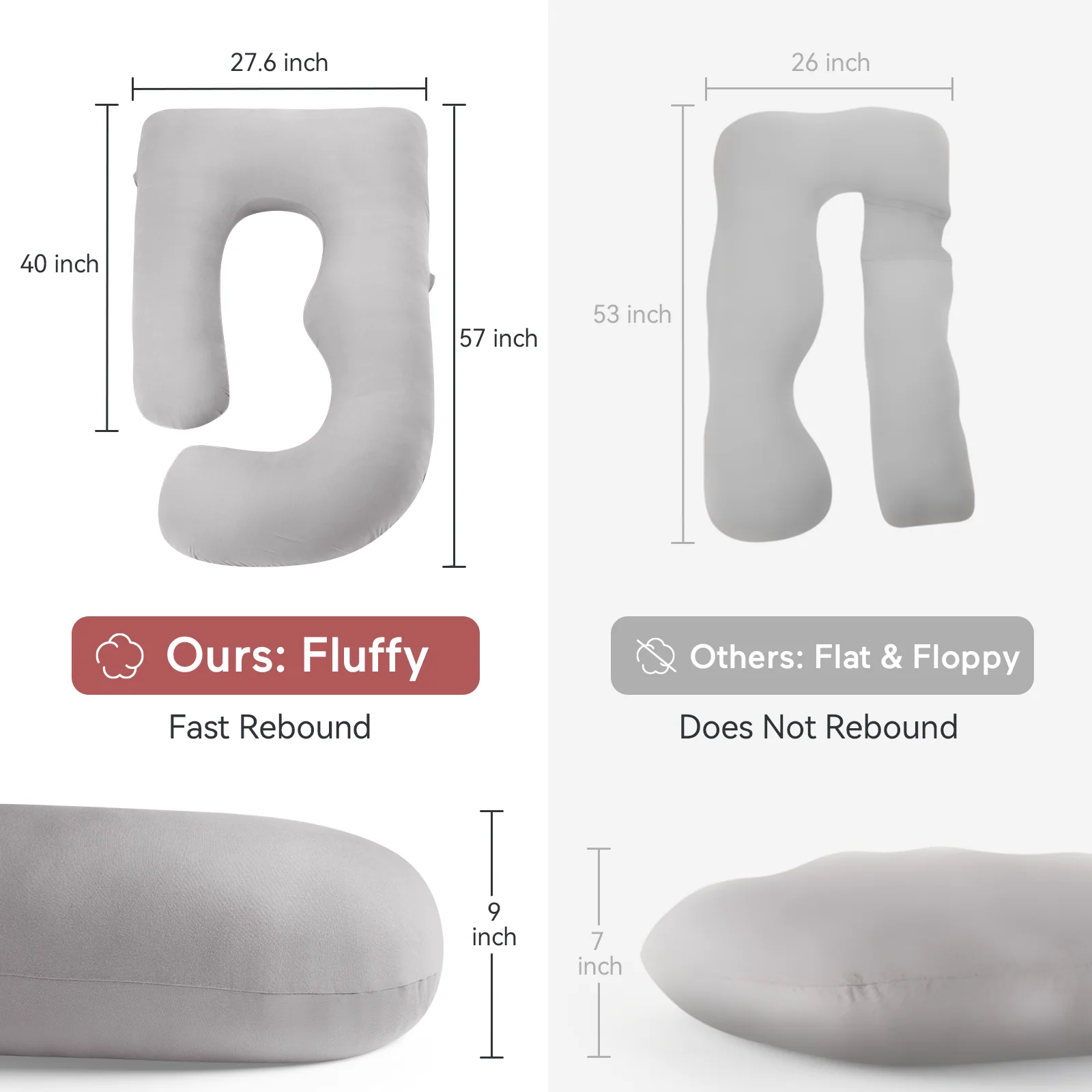 Huggable - U Shaped Cotton Maternity Body Pillow - Image 15