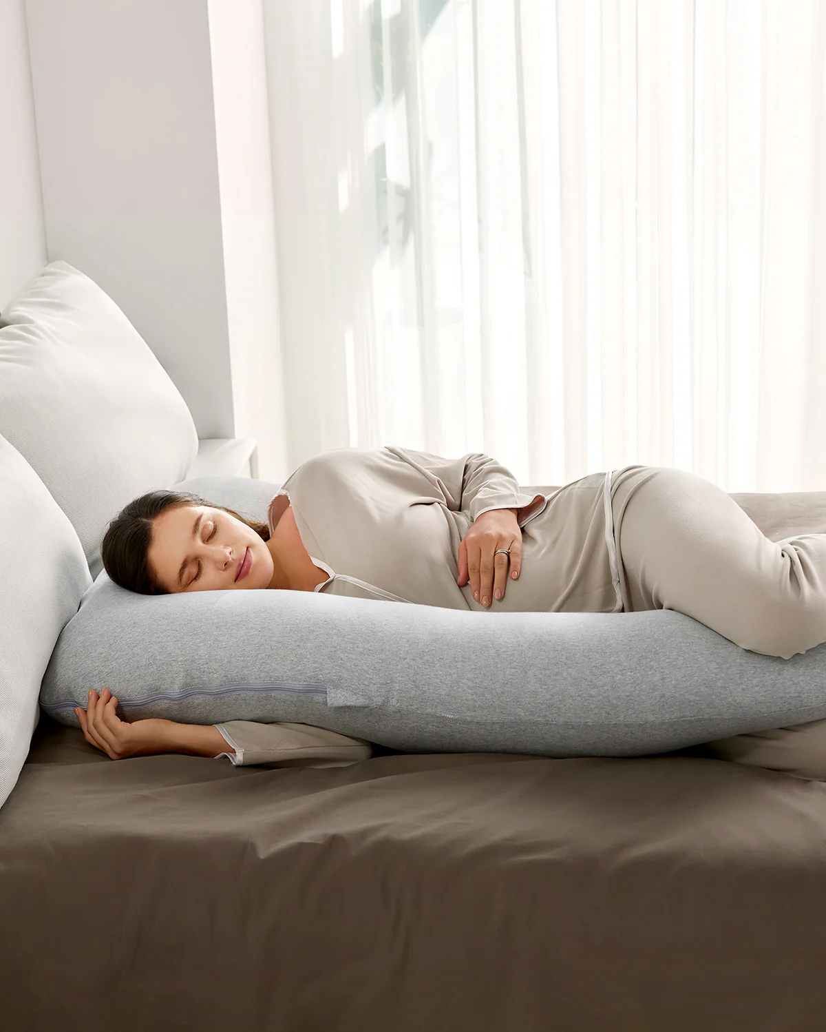 Huggable - 100% Cotton U Shaped Maternity Body Pillow - Image 7