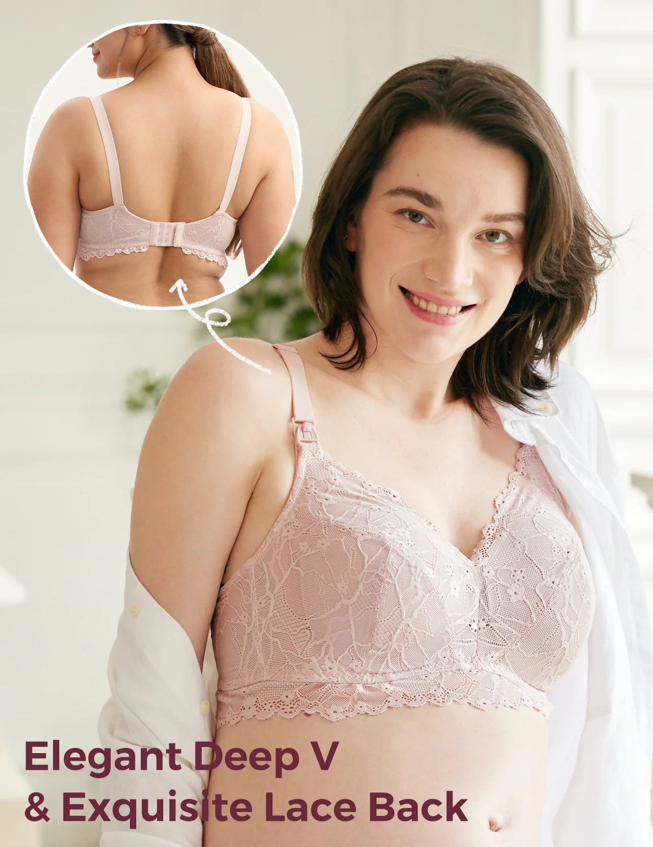 Soft Lace V Neck Nursing Bra - Image 11