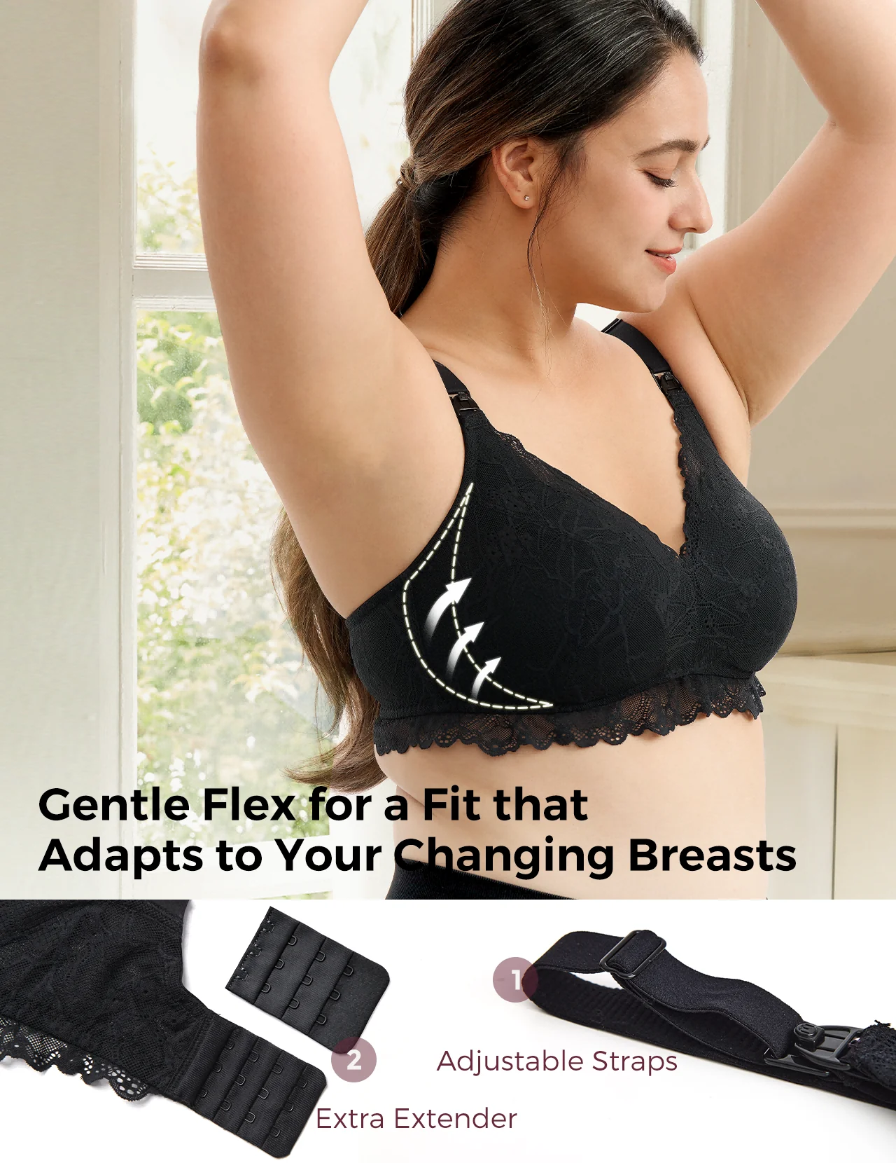 Soft Lace V Neck Nursing Bra - Image 5