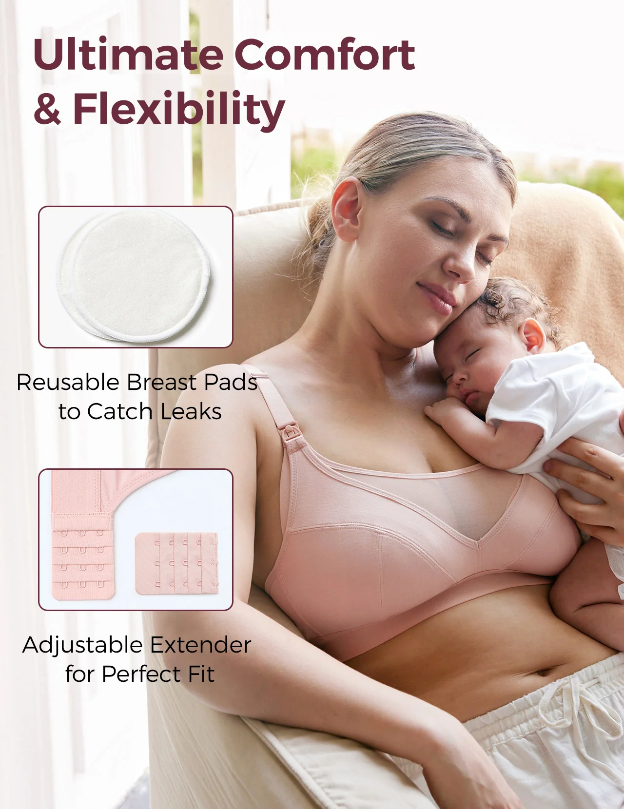 Bamboo - Ultra-Soft & Cool Breeze Pumping & Nursing Bra - HF018 - Image 15