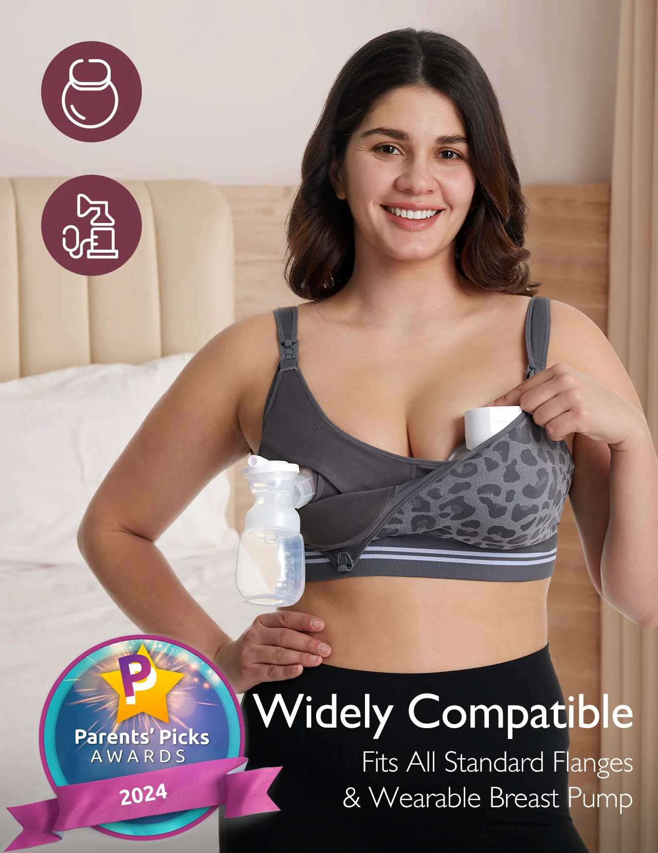 DEX - 4-in-1 Hands Free Seamless Stretch Fabric Pumping Bra - Image 8