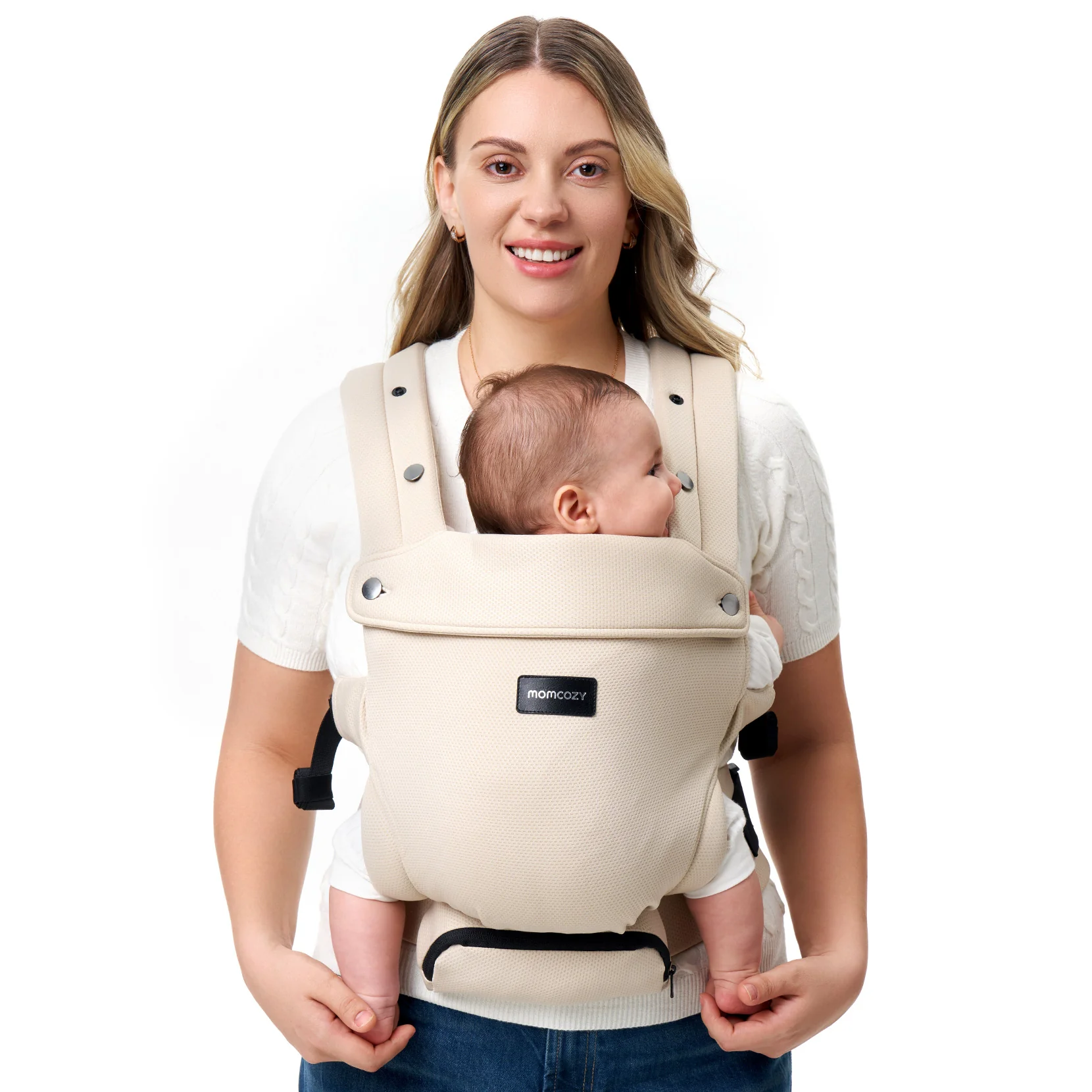 Momcozy Baby Carrier with Sunshield - Purplish Grey - Image 15