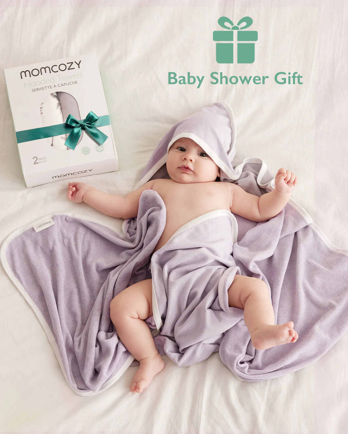 Baby Hooded Towel for Newborn Shower -  2-Pack - Image 13