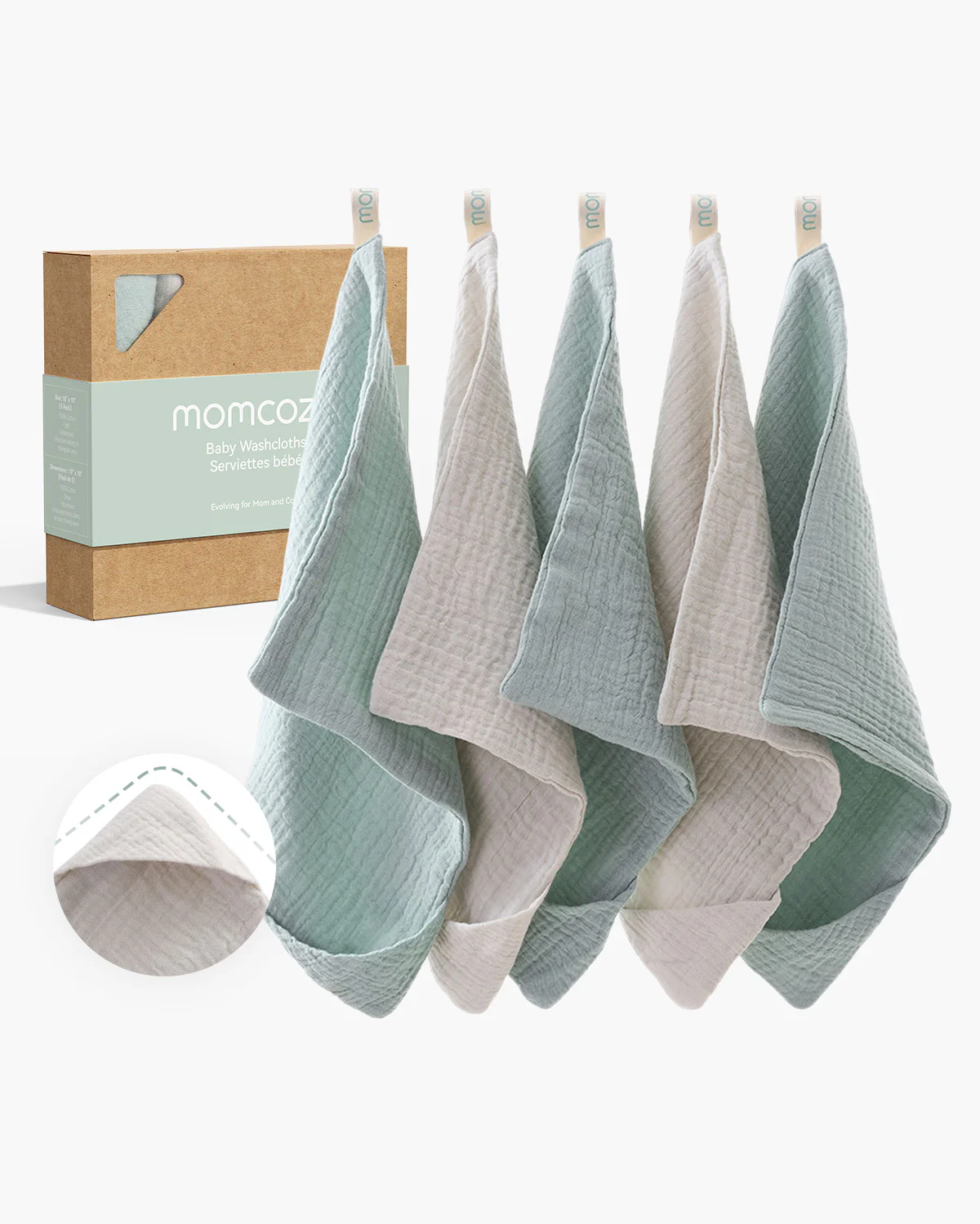Momcozy Baby Washcloths – Soft 4-Layer Cotton, Gentle for Newborns - Image 10