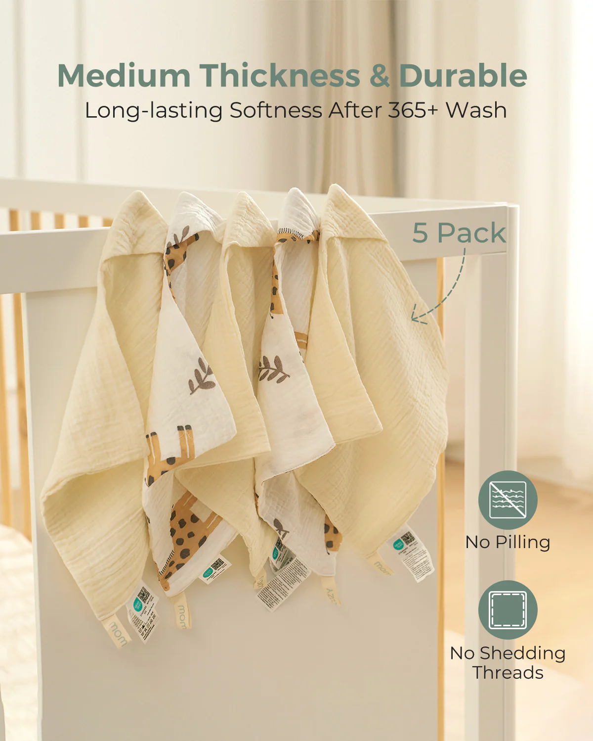 Momcozy Baby Washcloths – Soft 4-Layer Cotton, Gentle for Newborns - Image 24