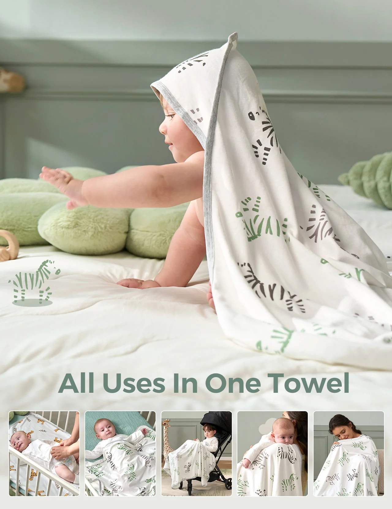 Momcozy Best Wishes Baby Hooded Towel - Bravery - Image 4