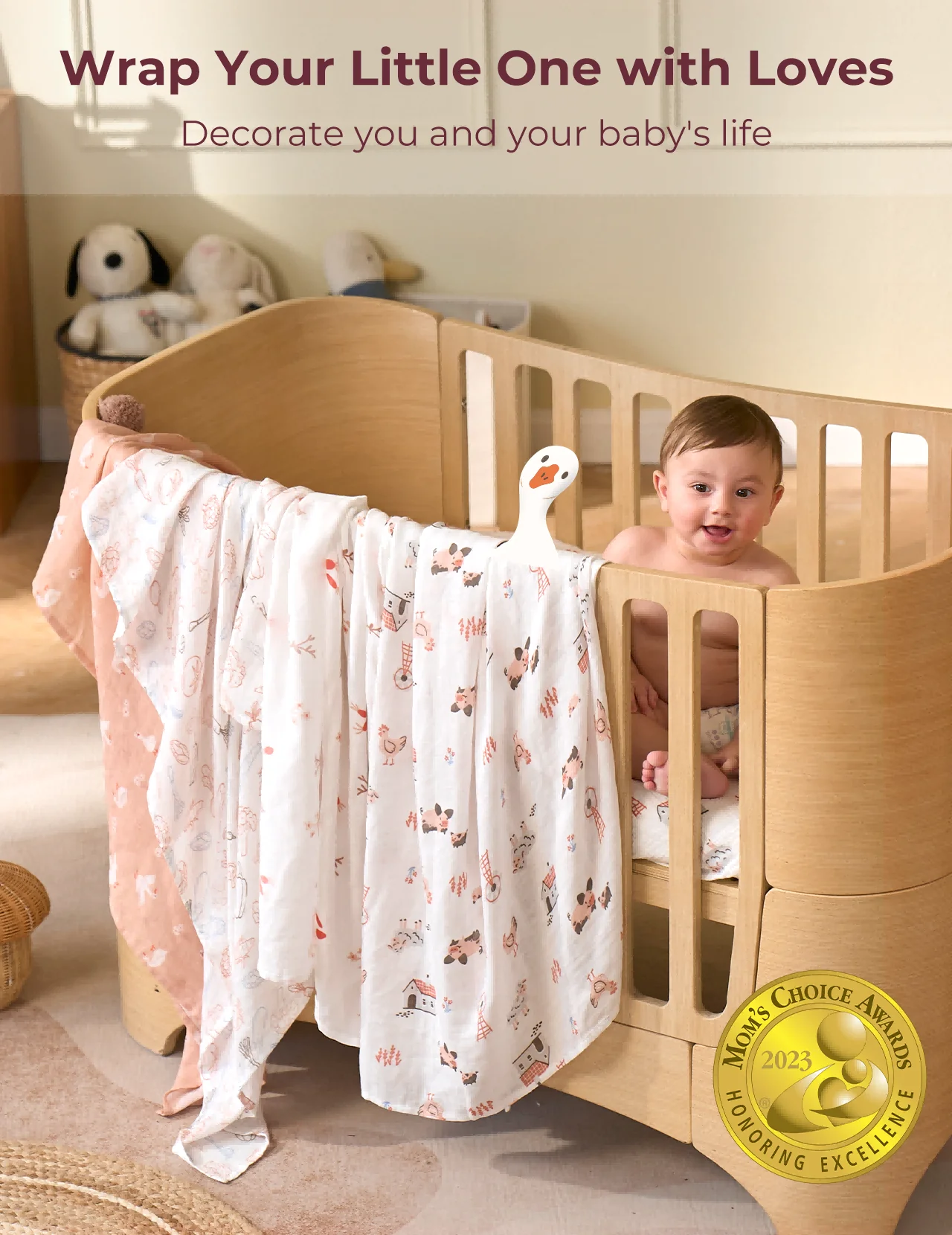 Momcozy Best Wishes Softness Swaddle Blankets - Joy - Image 5