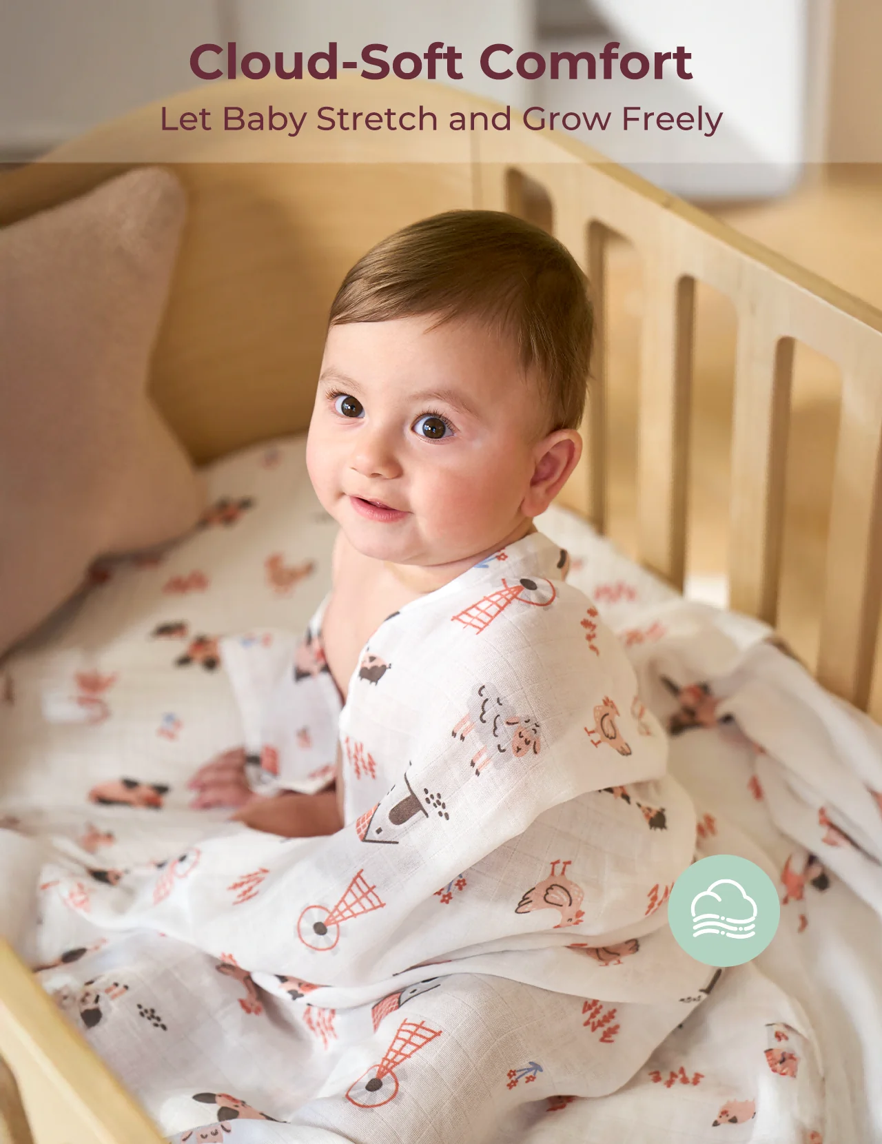 Momcozy Best Wishes Softness Swaddle Blankets - Joy - Image 7