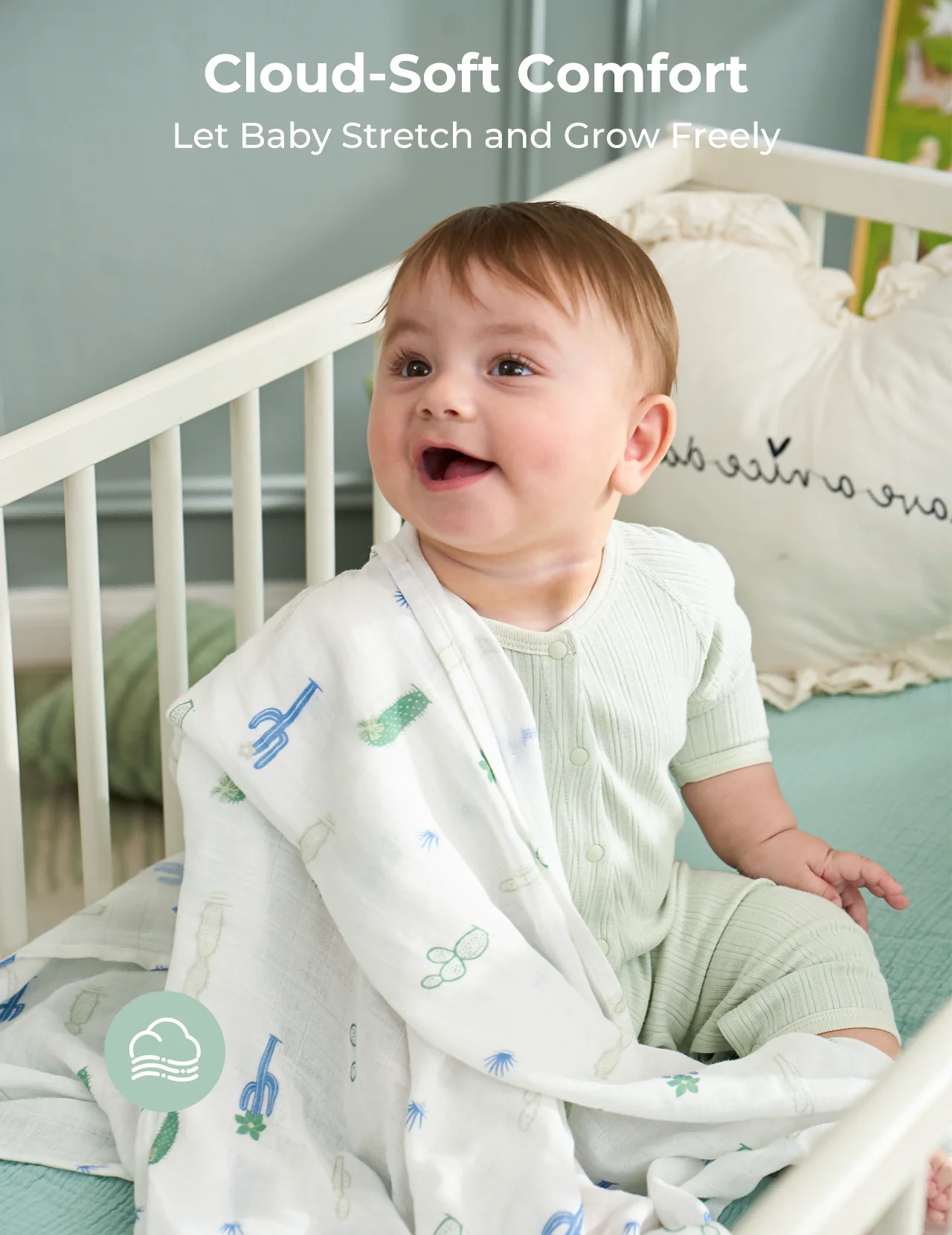 Momcozy Best Wishes Swaddle Blankets - Bravery - Image 4