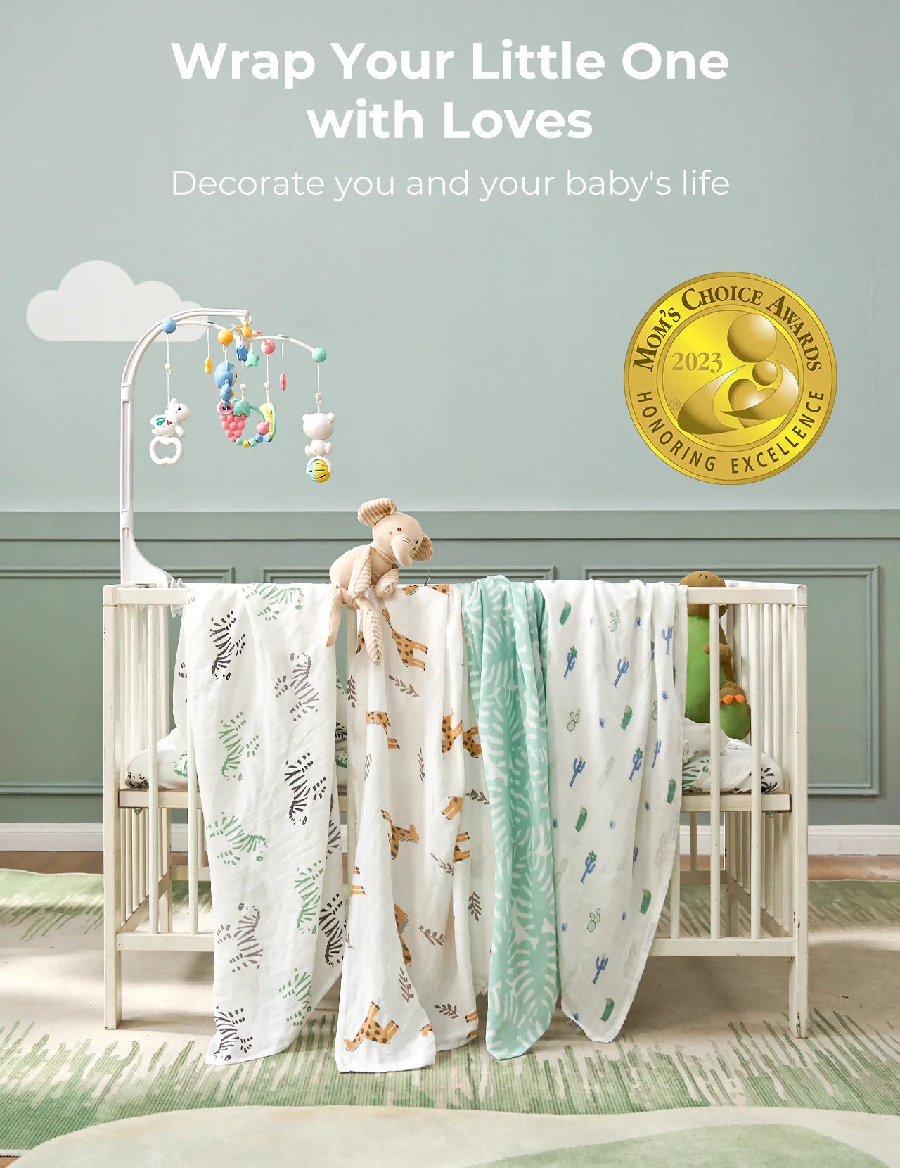 Momcozy Best Wishes Swaddle Blankets - Bravery - Image 7