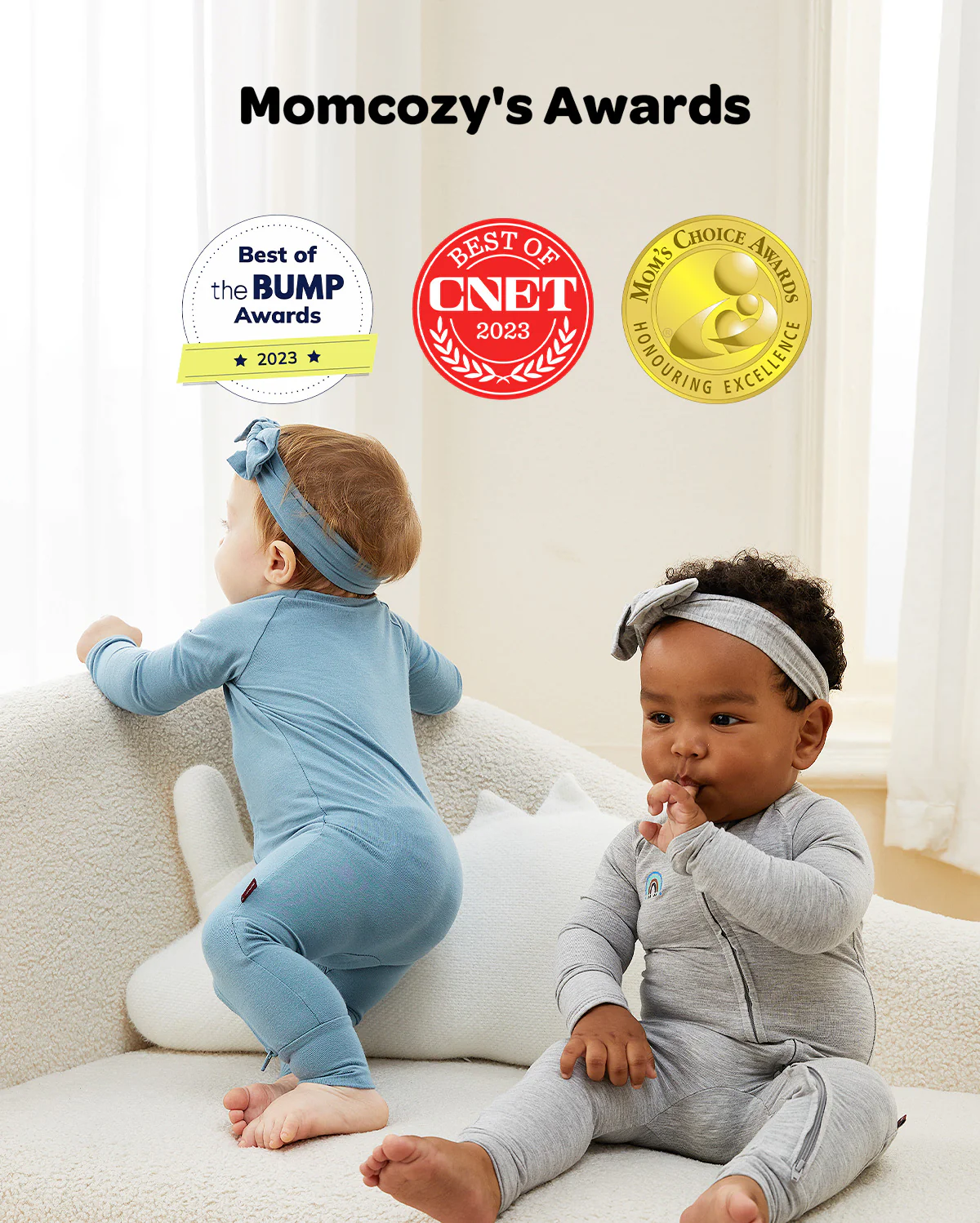 Momcozy Boy Girl Baby Pajamas - Newborn Sleepers - Blue & Grey - Image 19
