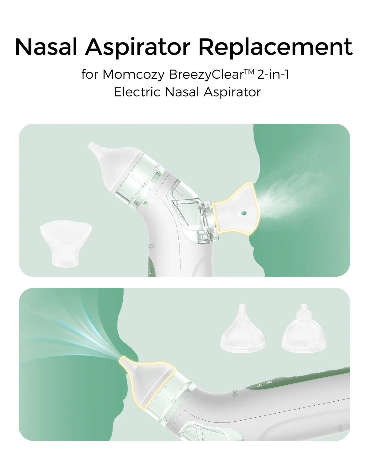 Momcozy BreezyClear™ 2-in-1 Electric Nasal Aspirator Replacement Heads - Image 5