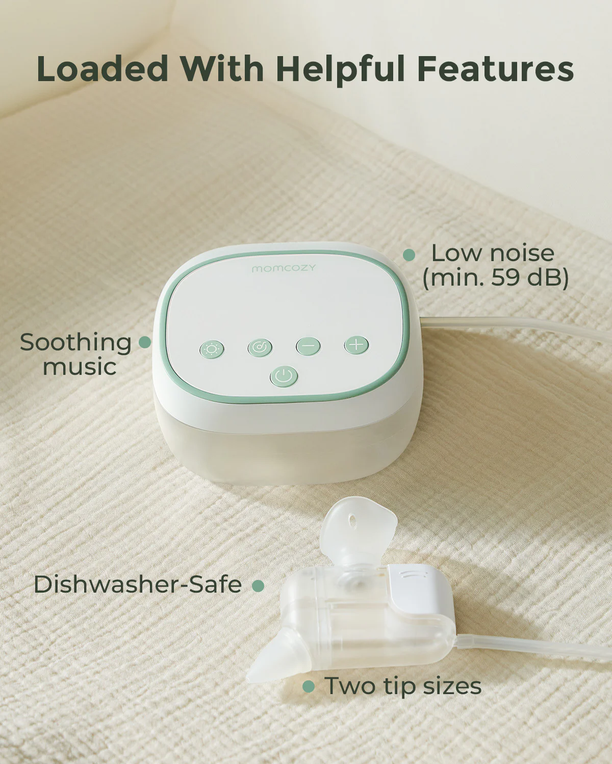 Momcozy BreezyClear Pro™ 2-in-1 Spray & Suction Electric Nasal Aspirator - Image 10