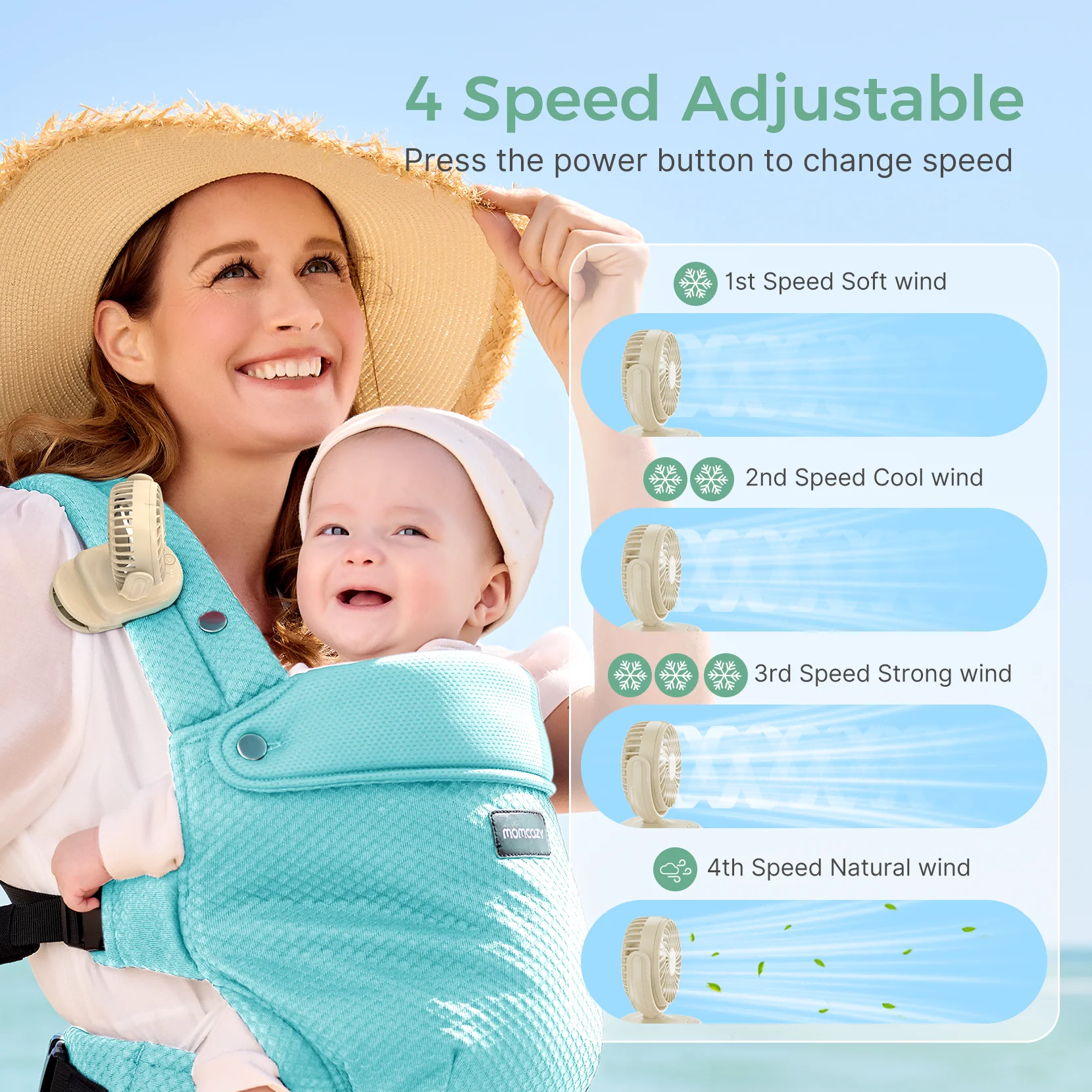 Momcozy Clip-On 4-Speed Stroller Fan - Image 15