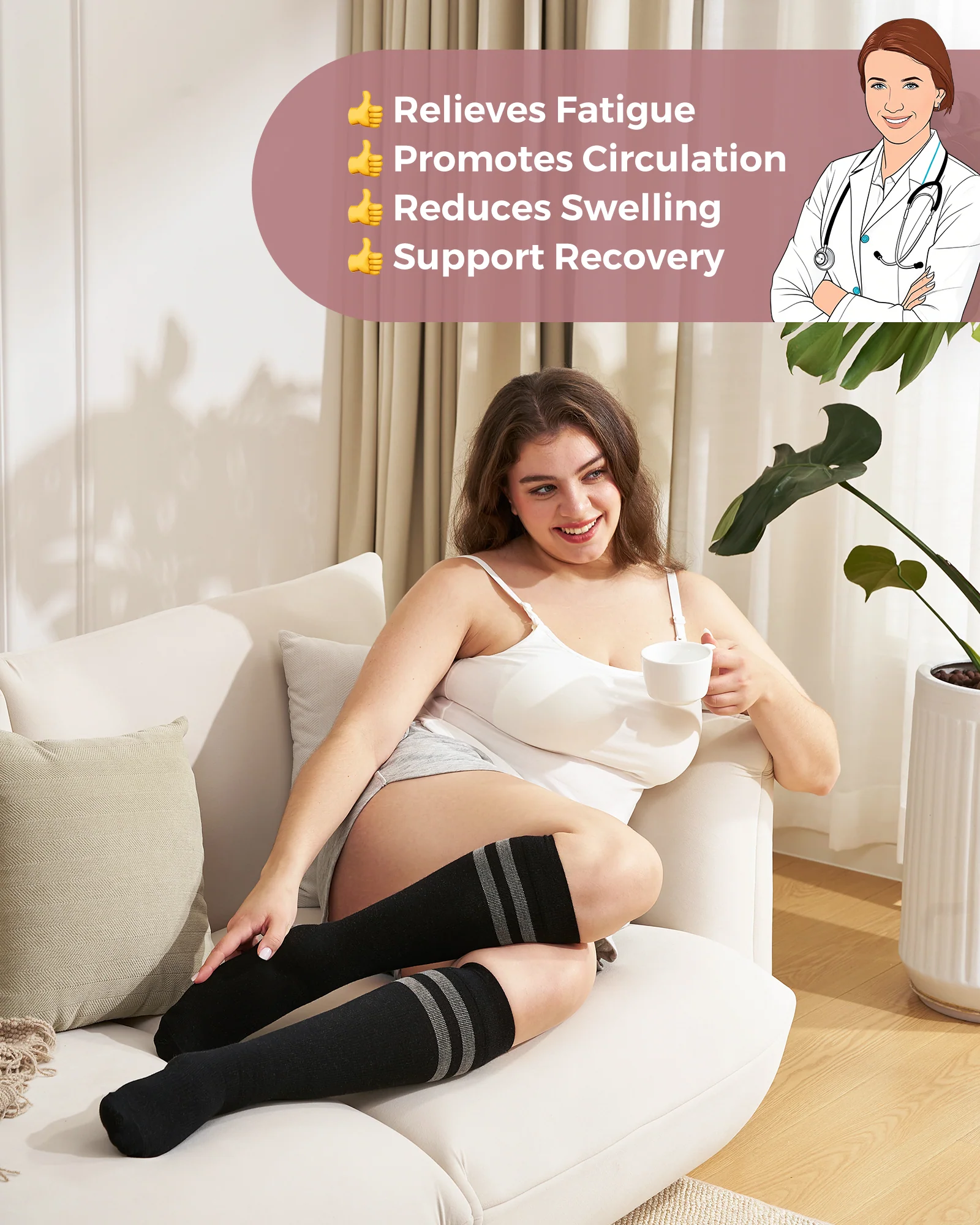 Momcozy Compression Socks for Women Wide Calf - Image 14