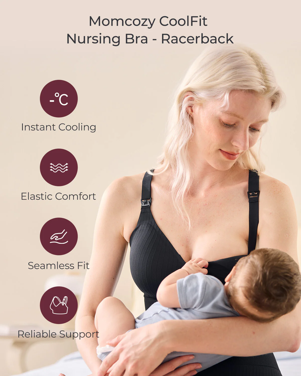 Momcozy CoolFit Nursing Sports Bra - Racerback - Image 11