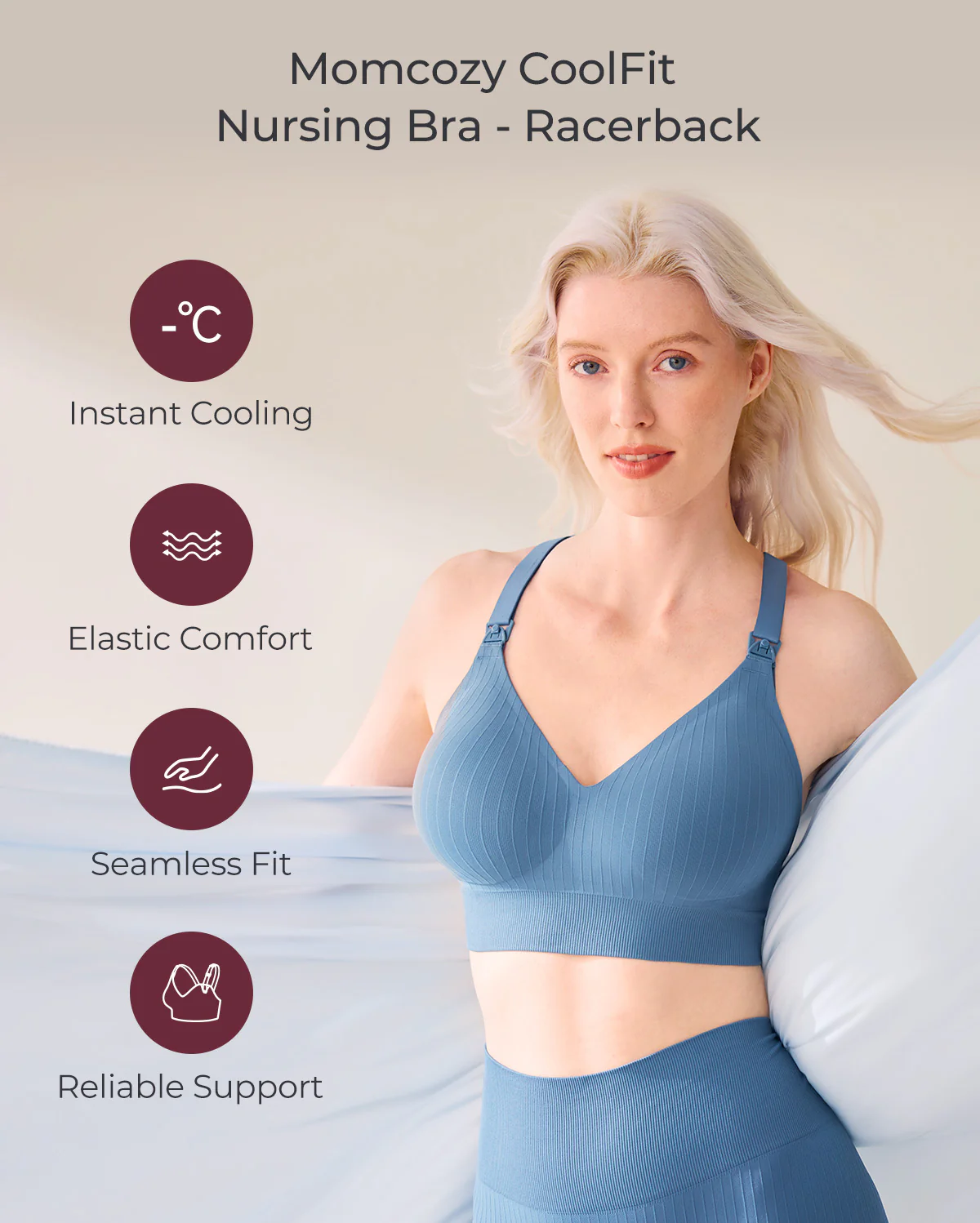 Momcozy CoolFit Nursing Sports Bra - Racerback - Image 20