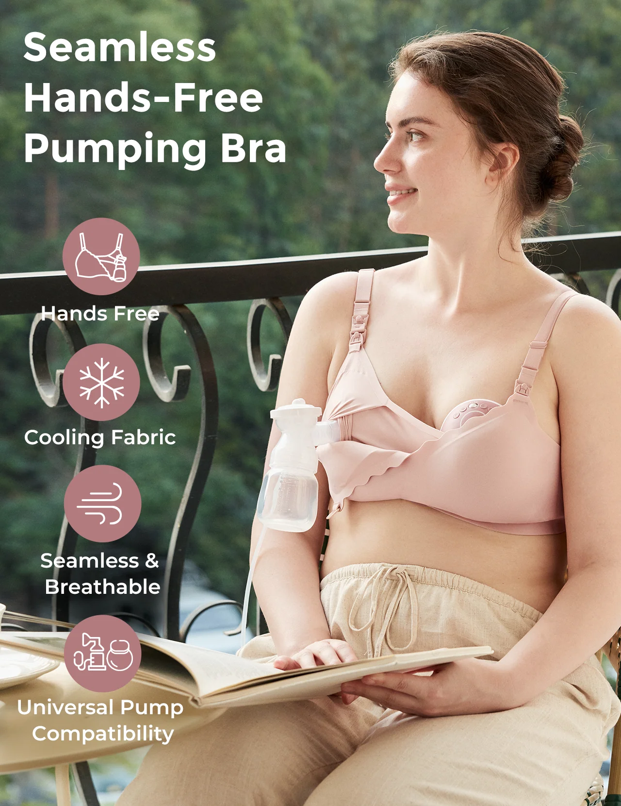 Momcozy Cooling Hands-Free Nursing & Pump Bra - Image 3