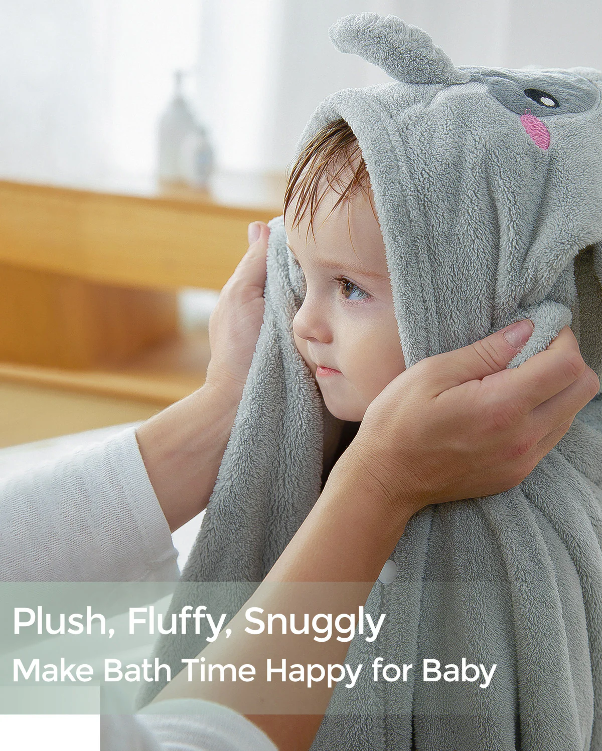 Coral Fleece Hooded Baby Bath Towel - Image 10