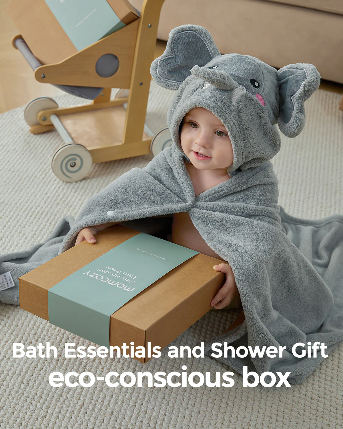 Coral Fleece Hooded Baby Bath Towel - Image 11