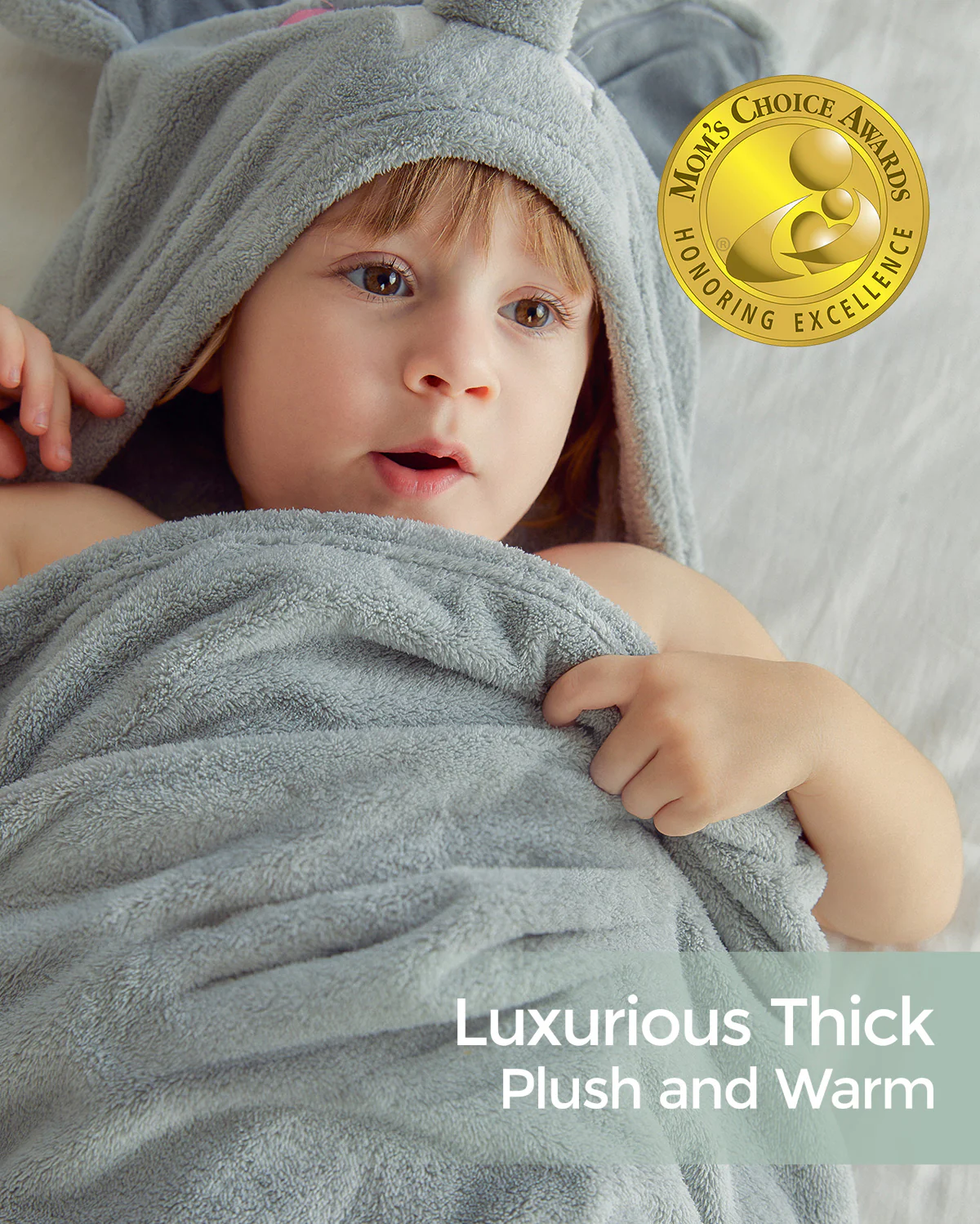 Coral Fleece Hooded Baby Bath Towel - Image 7
