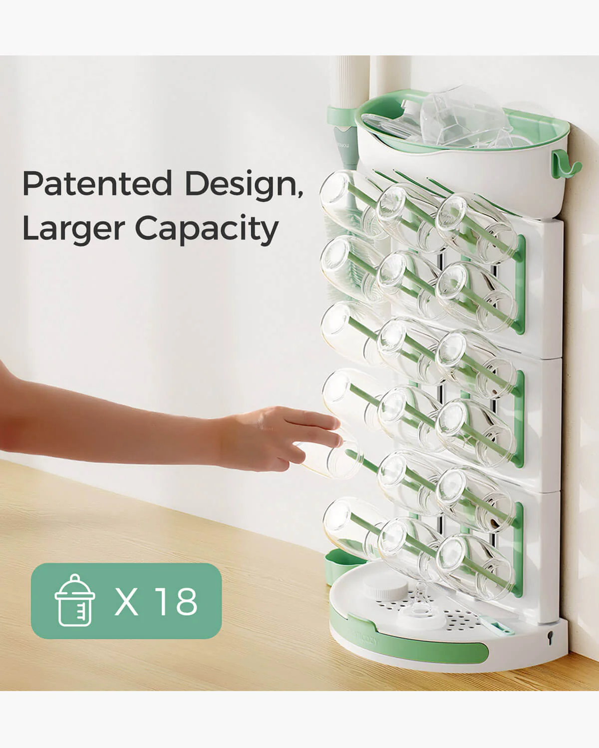 Momcozy DIY Larger Bottle Drying Rack for 18 Bottles - Image 4