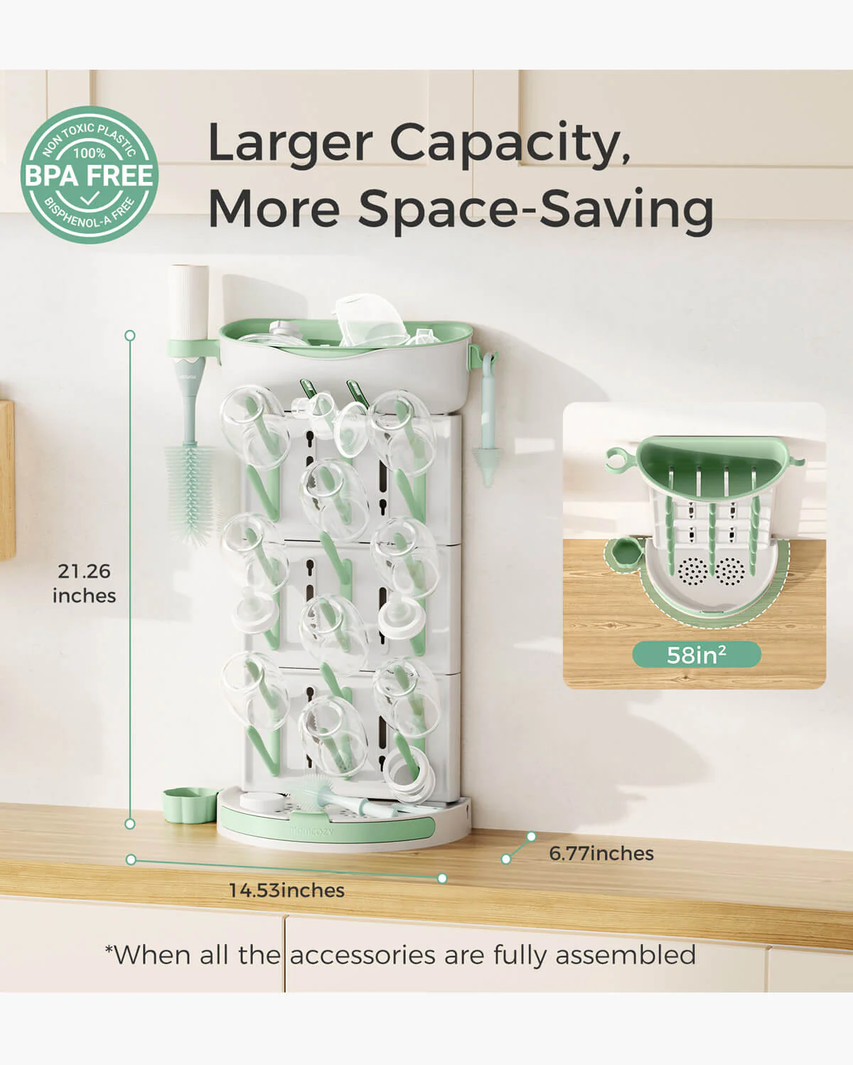 Momcozy DIY Larger Bottle Drying Rack for 18 Bottles - Image 6