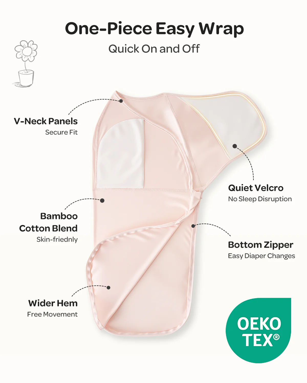 Momcozy Easy Swaddle Wrap For 0-3M - Image 16