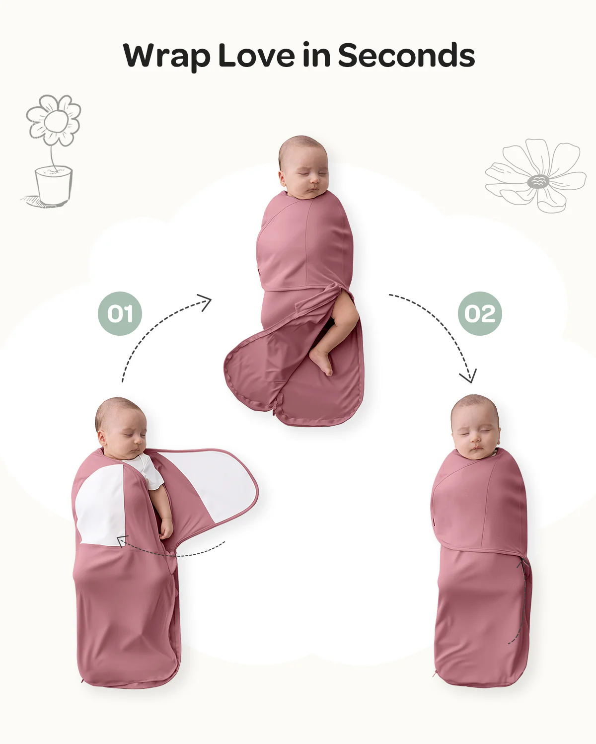 Momcozy Easy Swaddle Wrap For 0-3M - Image 17