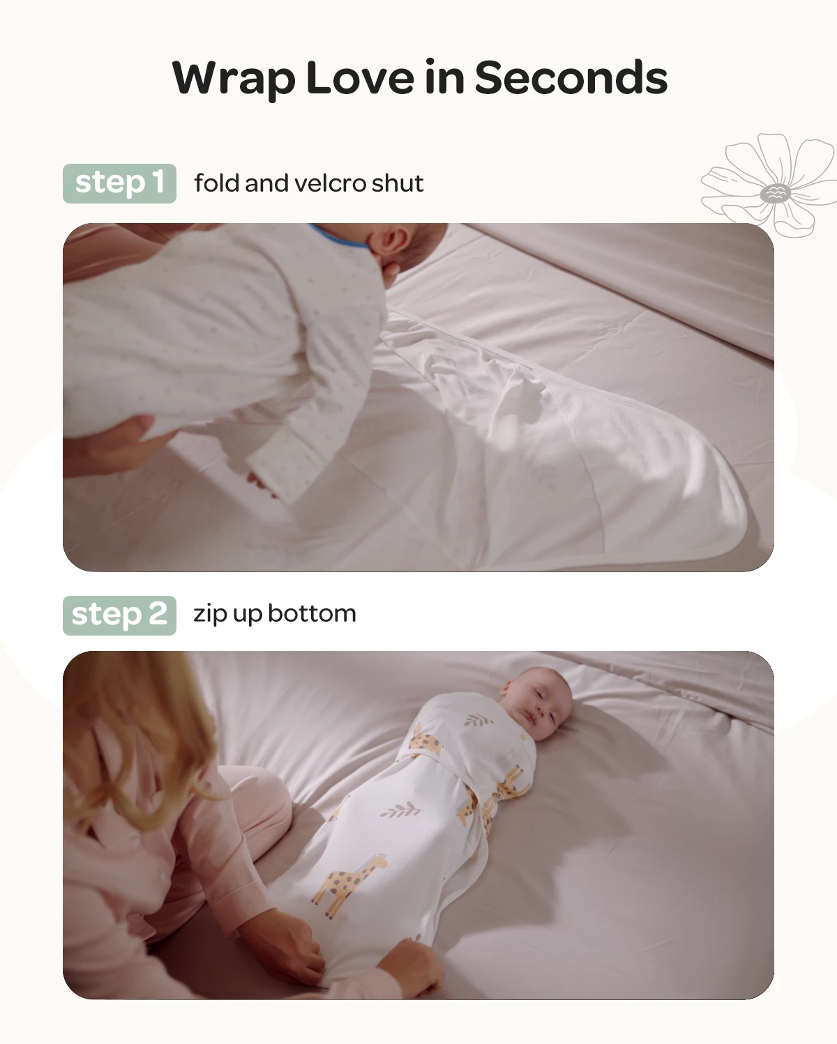 Momcozy Easy Swaddle Wrap For 0-3M - Image 2