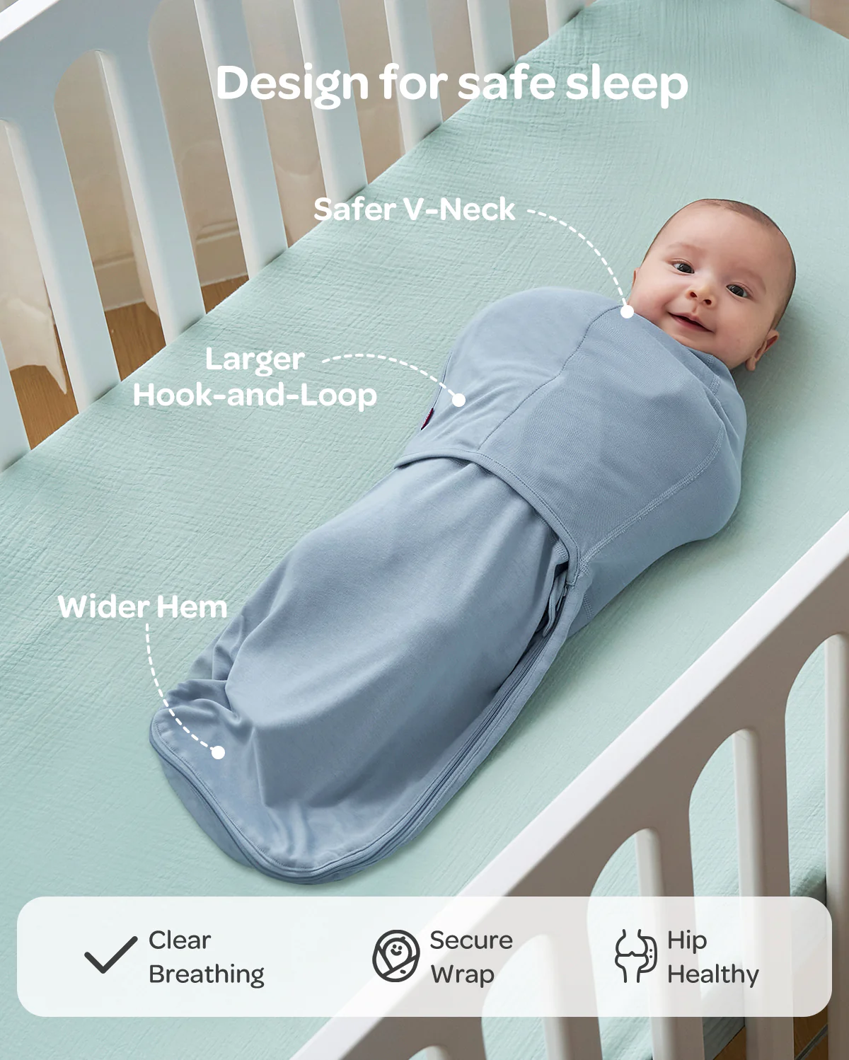 Momcozy Easy Swaddle Wrap For 0-3M - Image 30