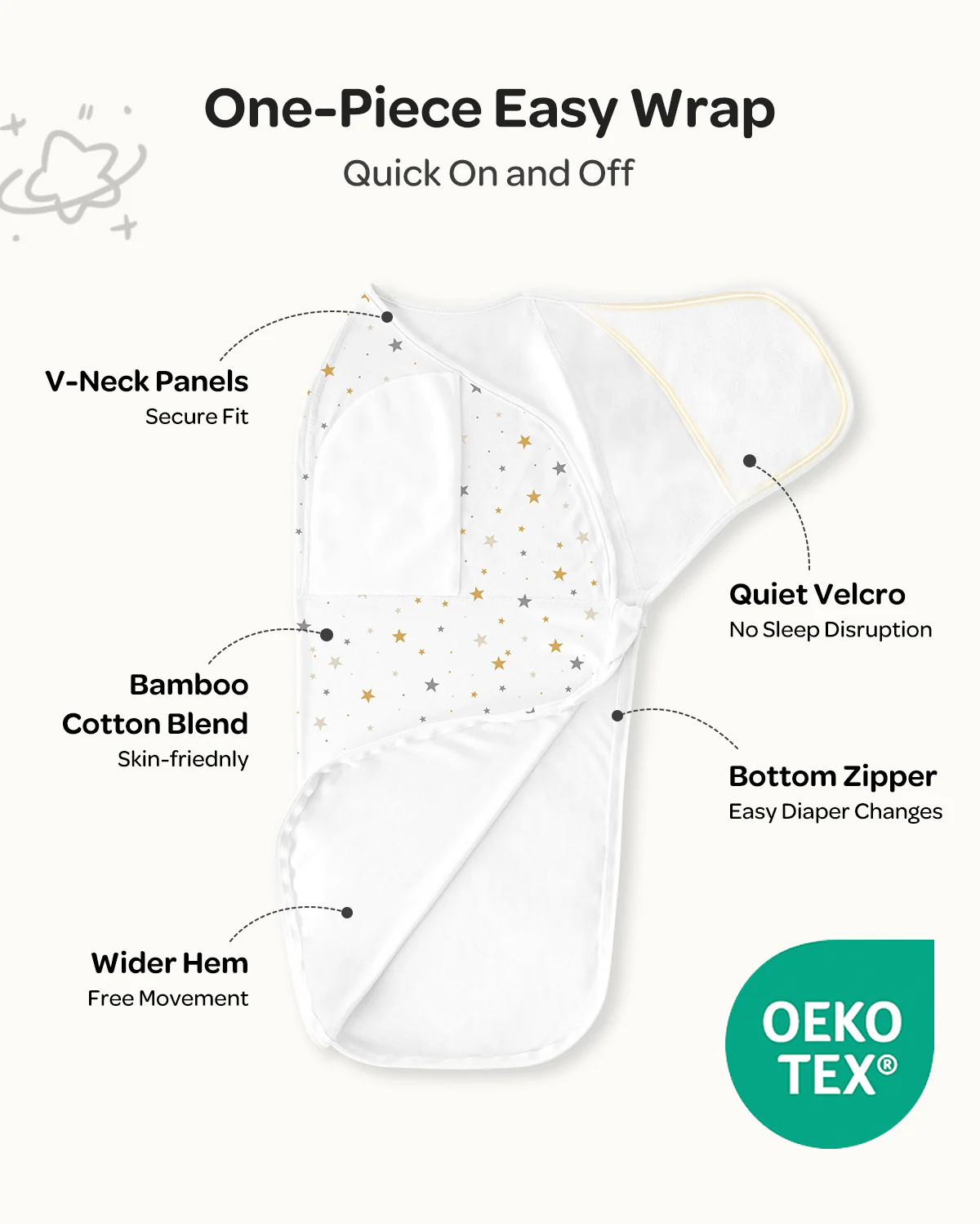 Momcozy Easy Swaddle Wrap For 0-3M - Image 34
